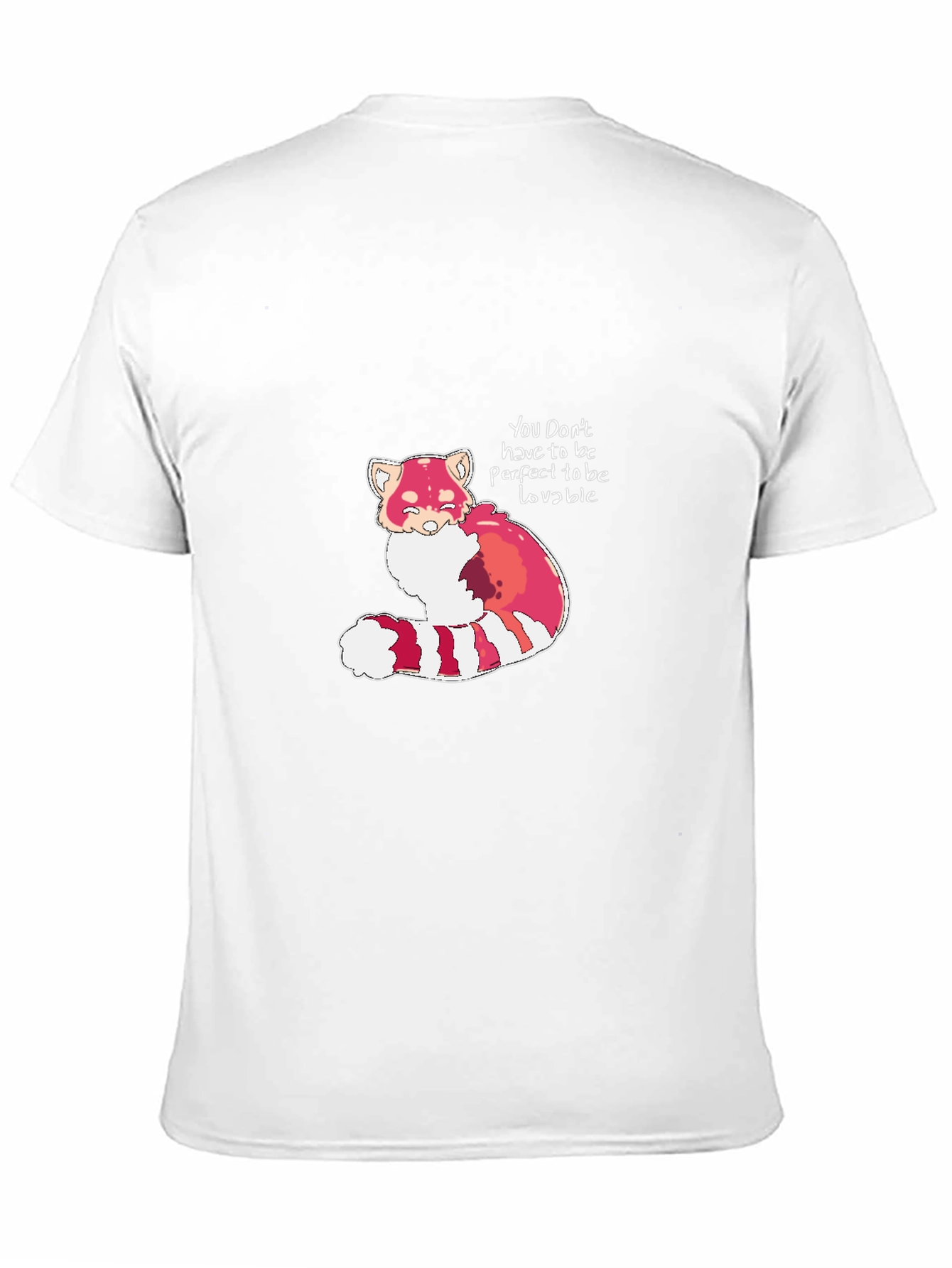 Black Red Panda 'Lovable' Black T-Shirt view 11