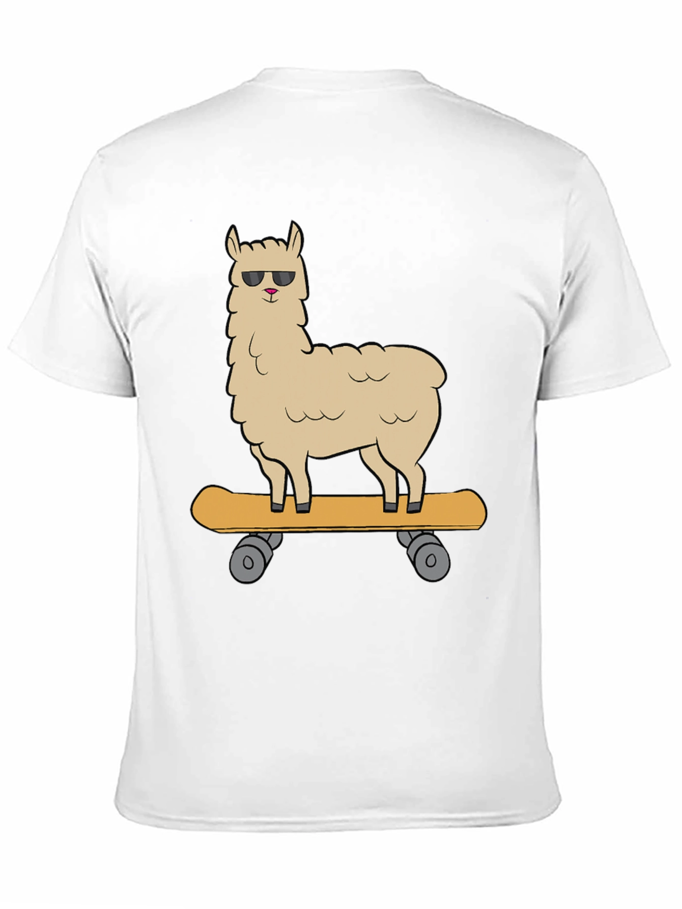 Black Cool Llama Skateboard Graphic Tee - Black view 11