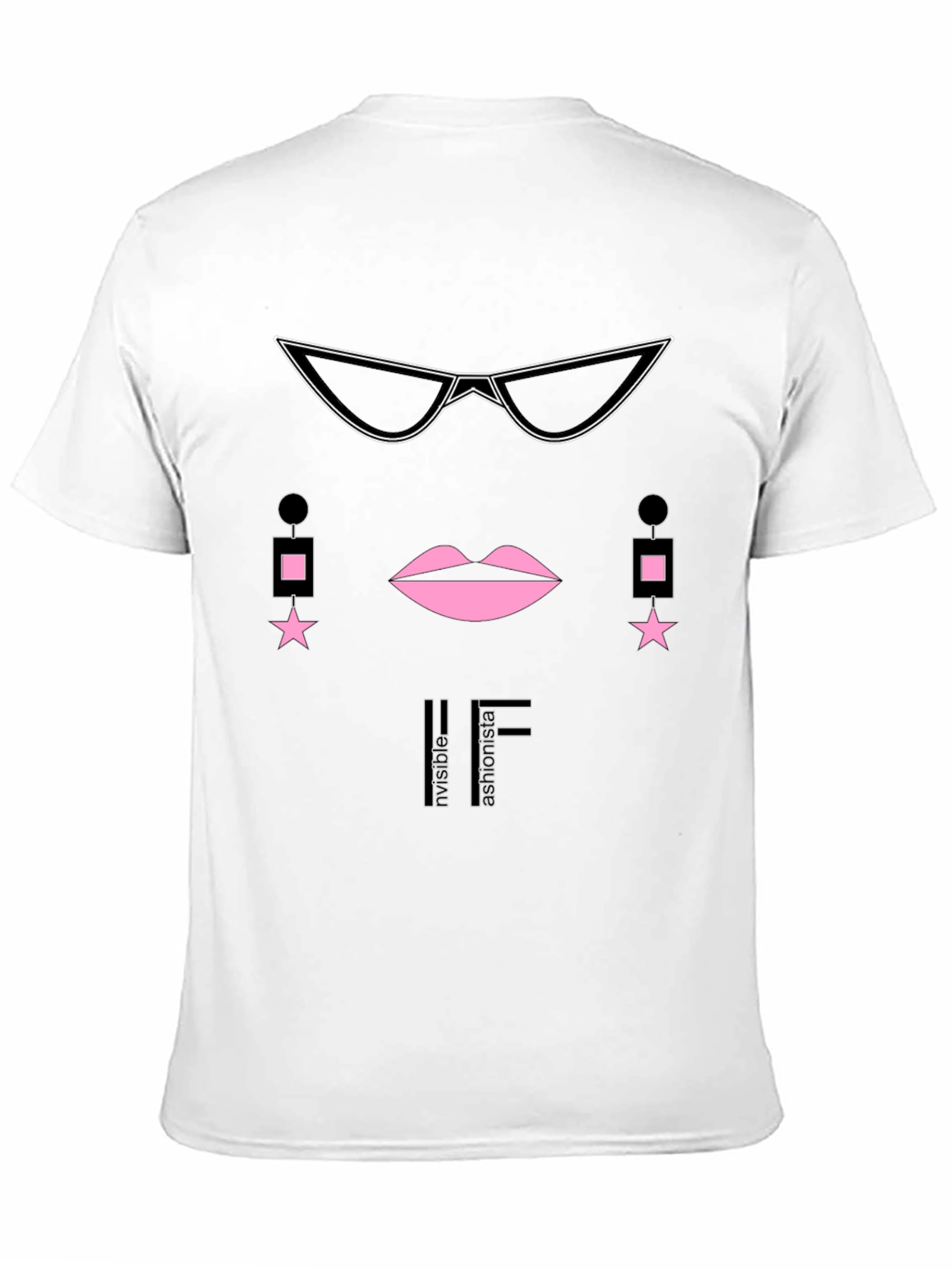 Black Stylish Graphic Tee - "Invisible Fashionista" view 11