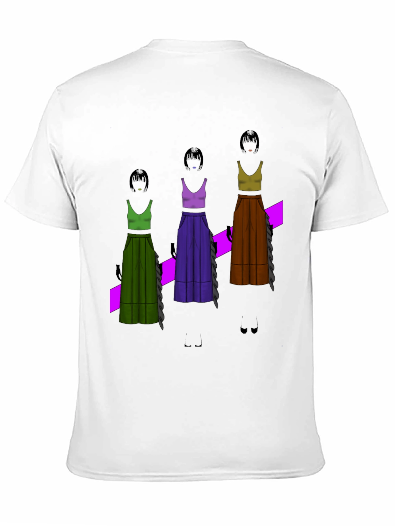 Black Unique Graphic T-Shirt - Fashion Illustration view 11