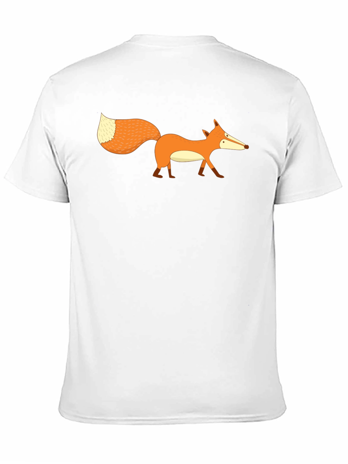 Black Cartoon Fox Graphic Print Men's Black T-Shirt view 11