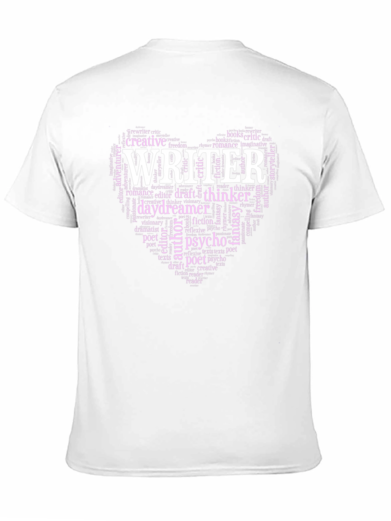 Black Writer Word Art Heart Graphic Tee view 11