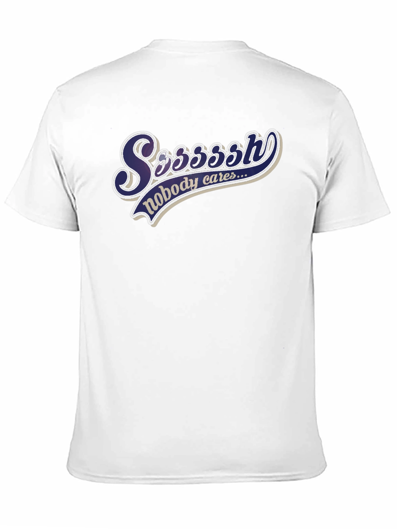 Black Ssssssh Nobody Cares T-Shirt - Black Casual Tee view 11