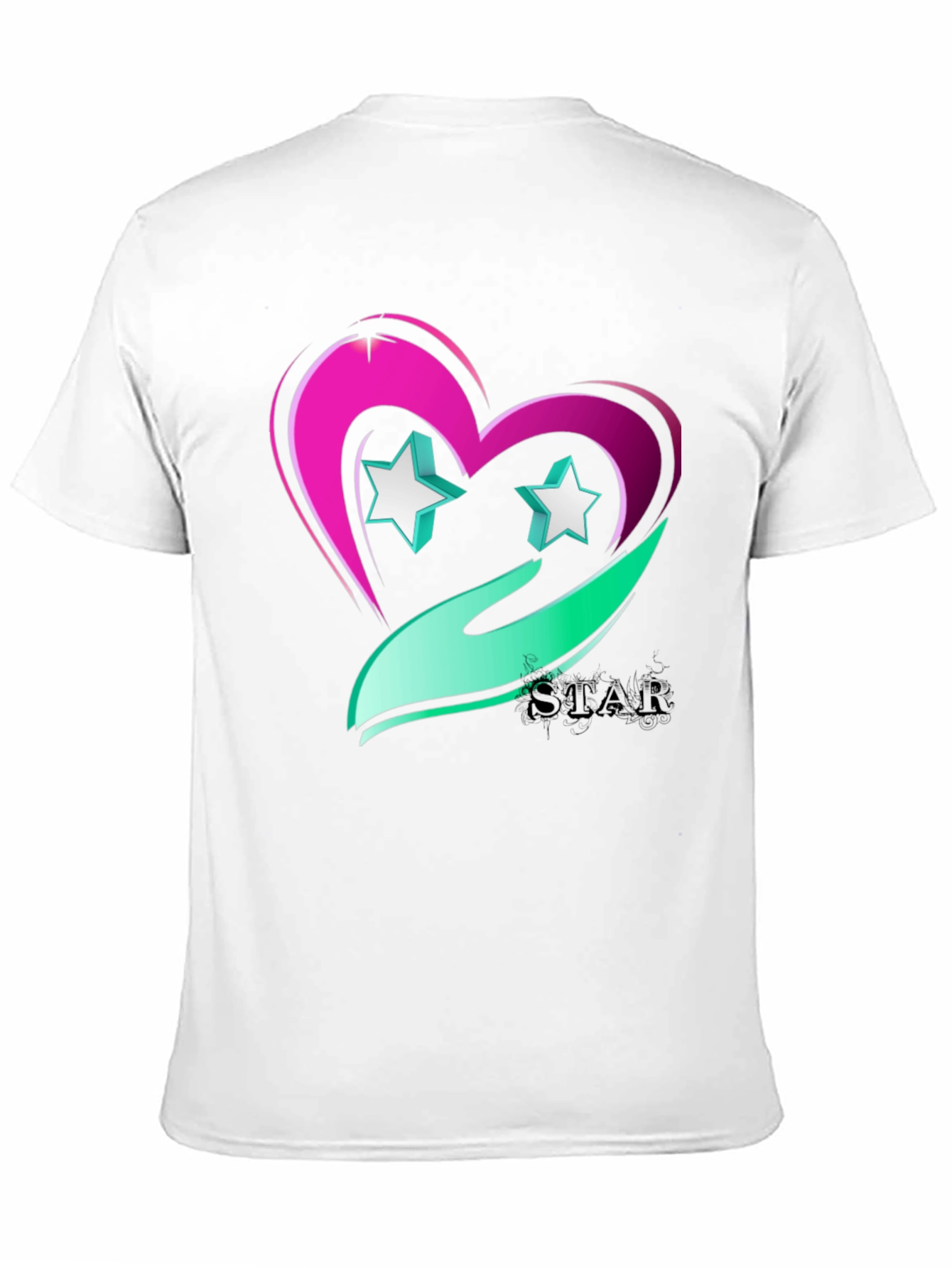 Black Star Heart Graphic Tee - Trendy Casual Wear view 11