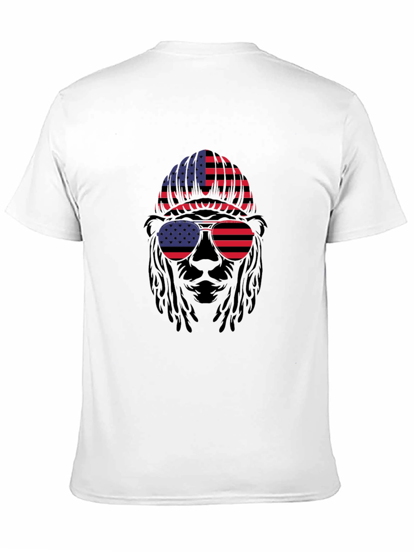 Black American Flag Bear T-Shirt view 11