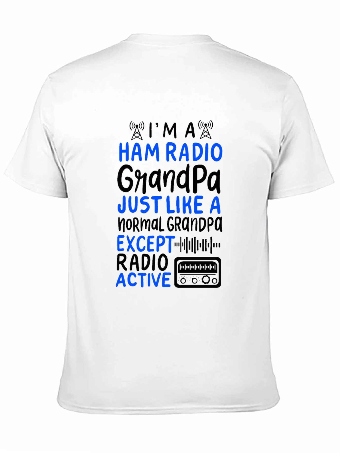 Black Ham Radio Grandpa T-Shirt - Active Radio Lover view 11
