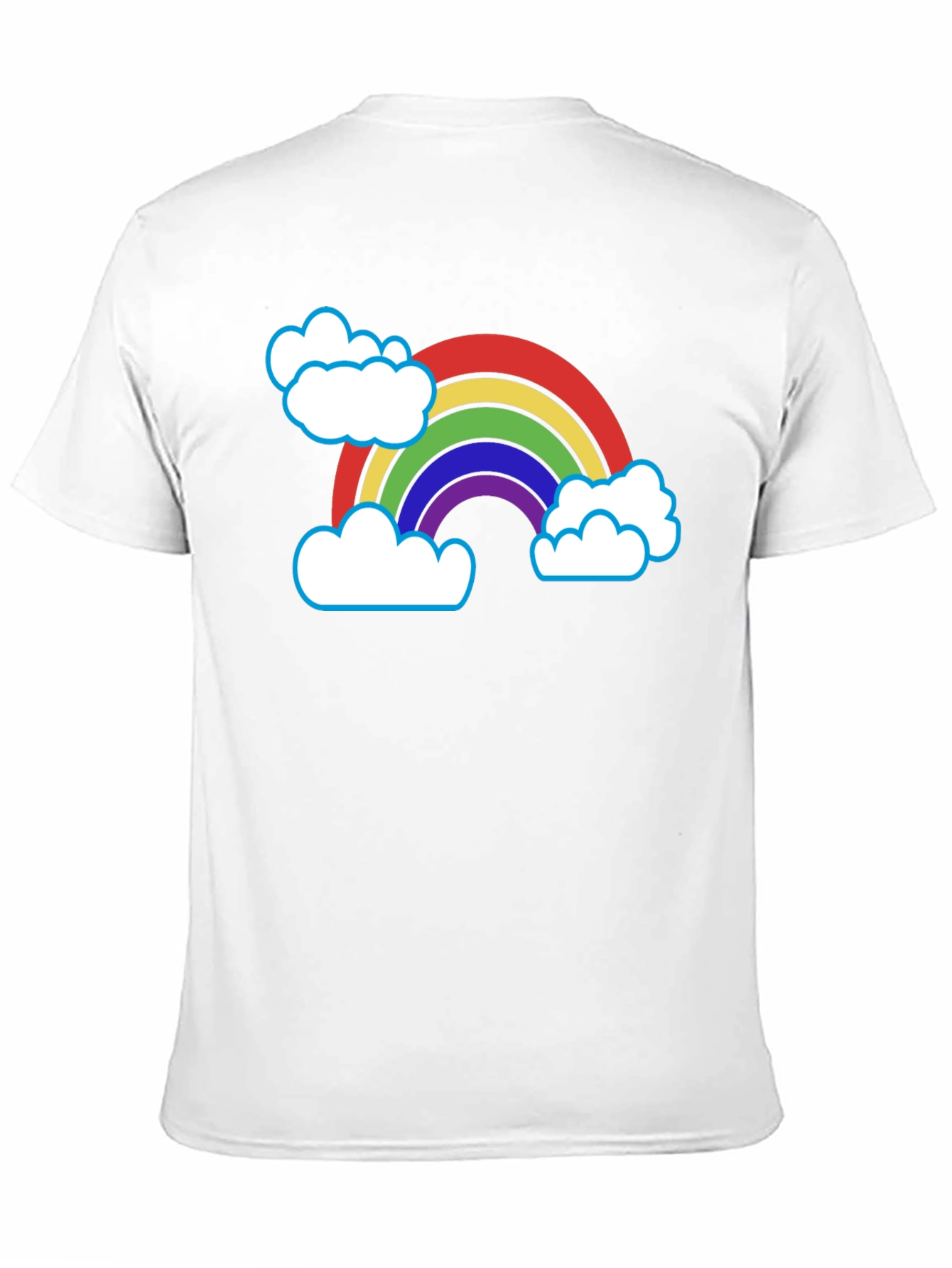 Black Rainbow & Clouds Graphic T-Shirt - Black Cotton Blend view 11