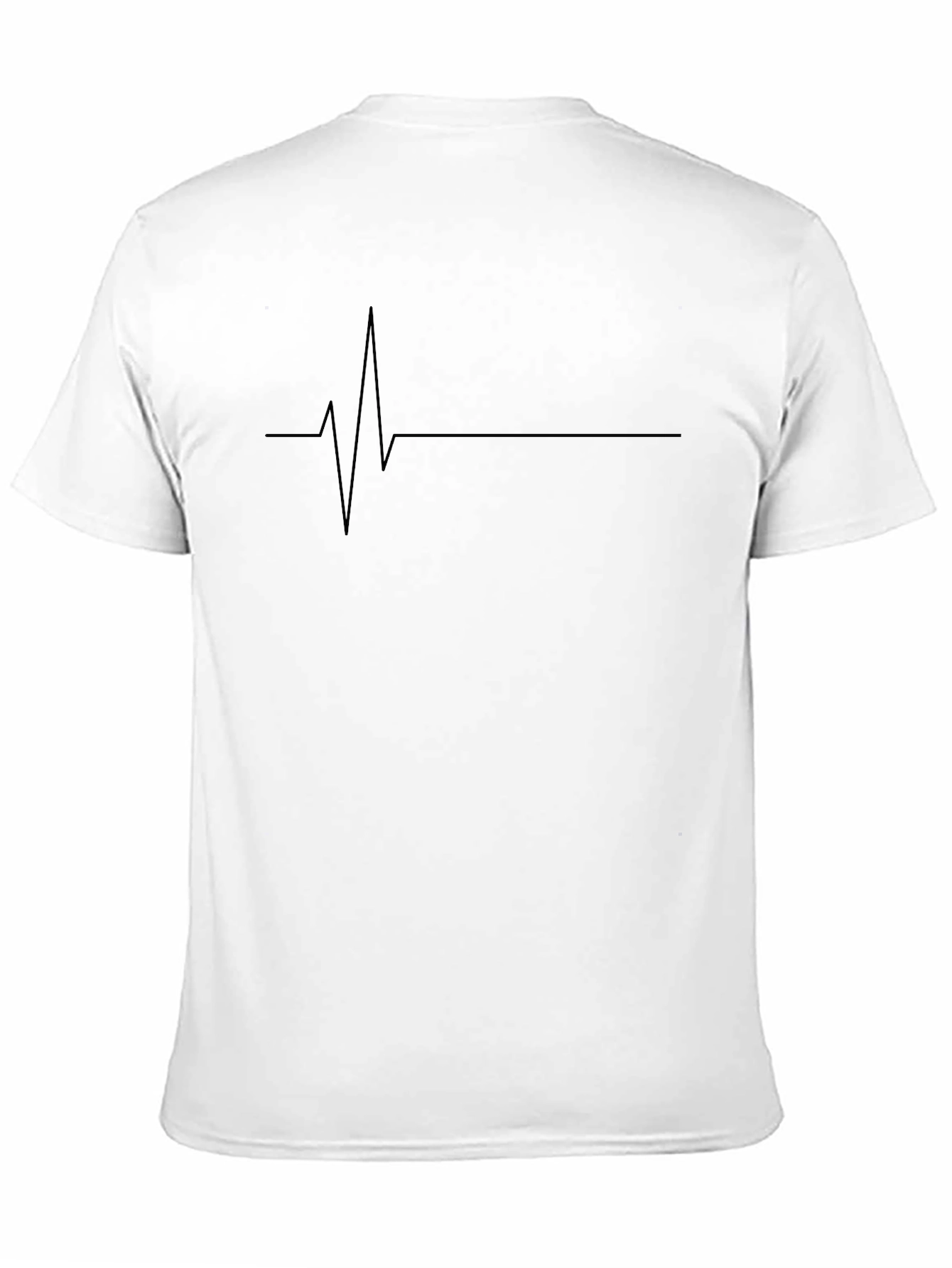 Black Heartbeat Pulse Line Graphic Tee - Black view 11