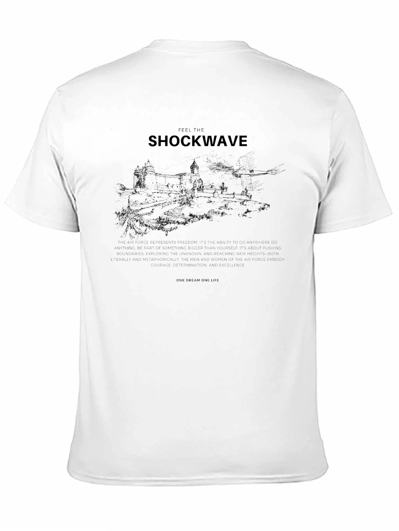 Black Shockwave Graphic Print Black Tee view 11