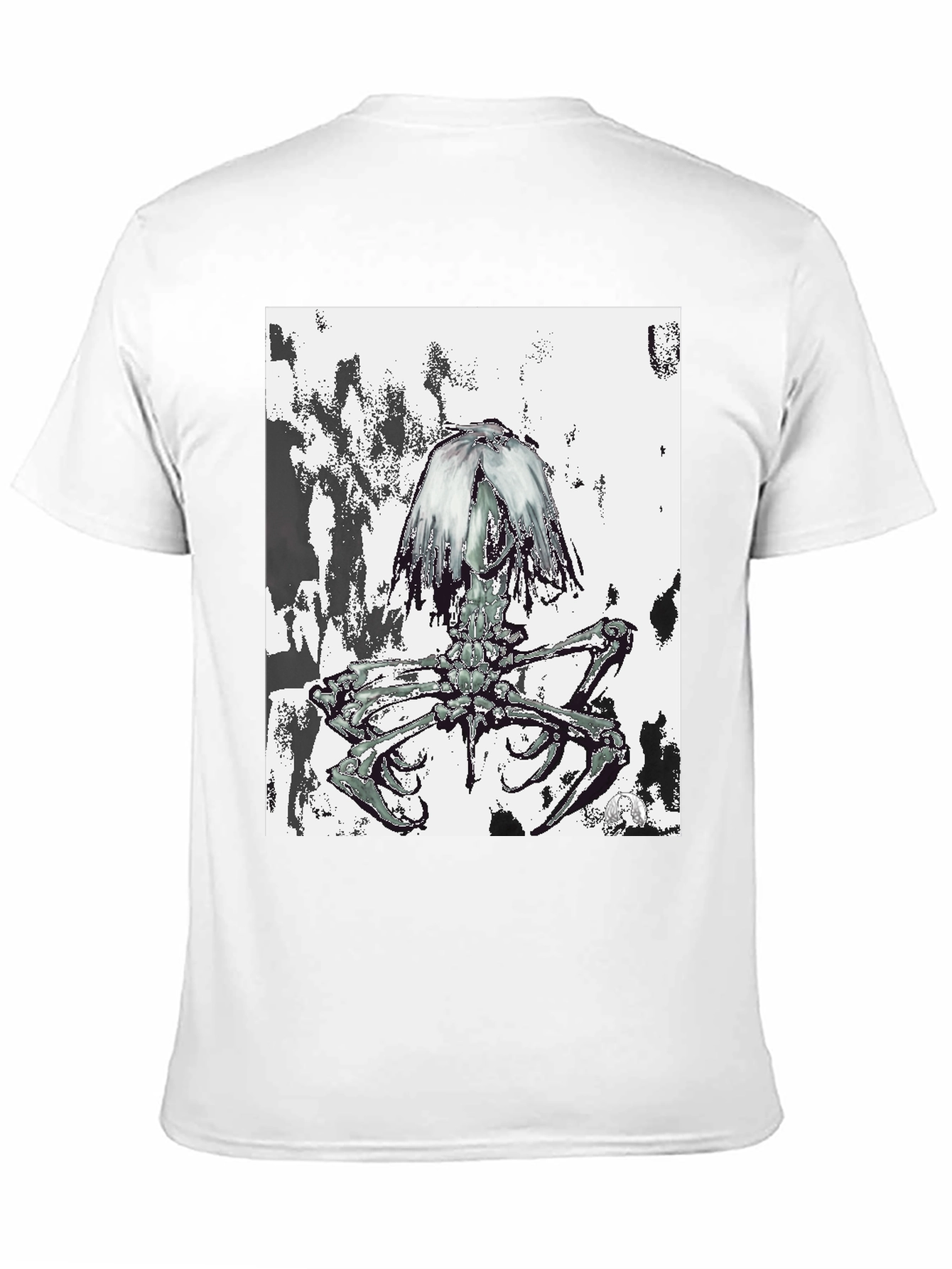 Black Unique Graphic Tee - Black Cotton Blend view 11