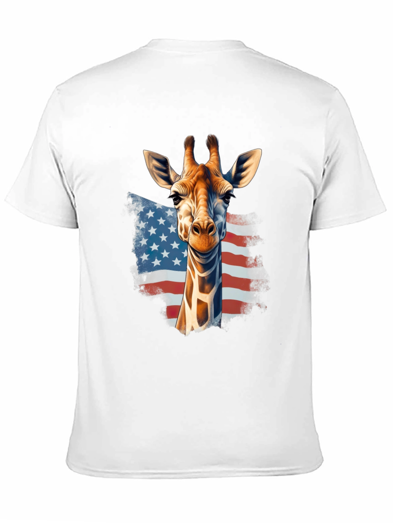 Black Giraffe USA Flag Graphic T-Shirt view 11