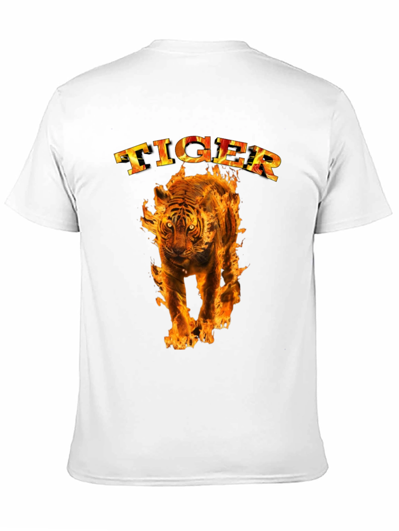 Black Fiery Tiger Graphic Tee - Bold Black T-Shirt view 11