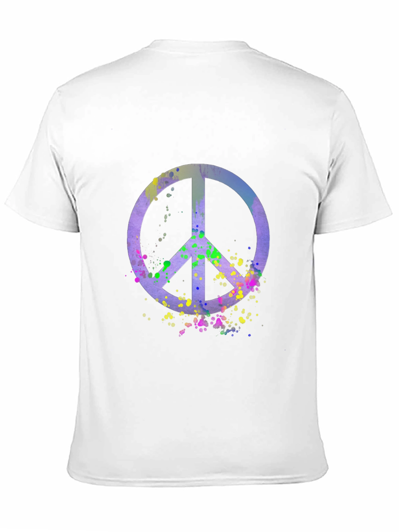 Black Peace Sign Watercolor Graphic Tee - Black view 11
