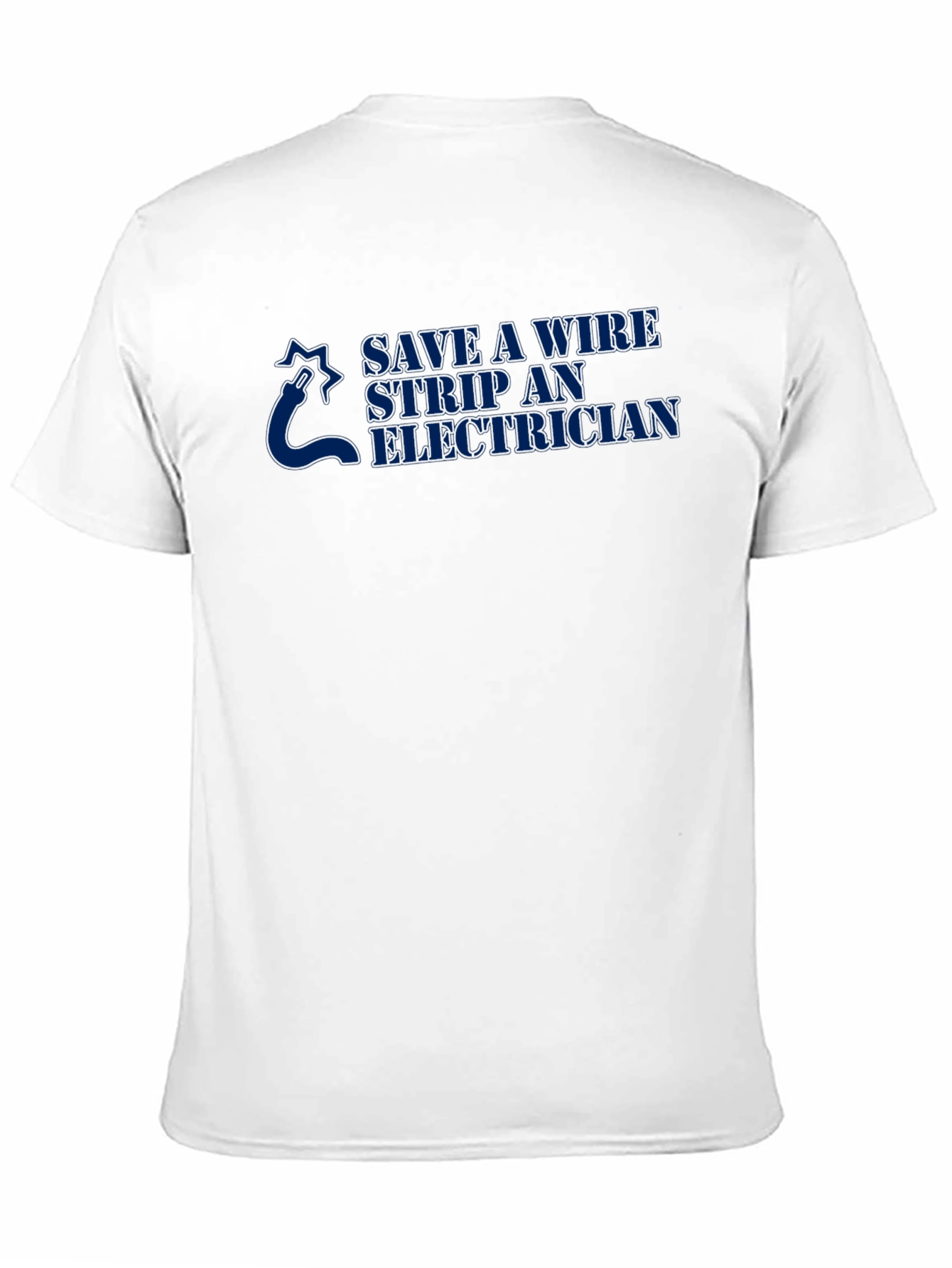 Black Save a Wire Strip an Electrician Black T-Shirt view 11