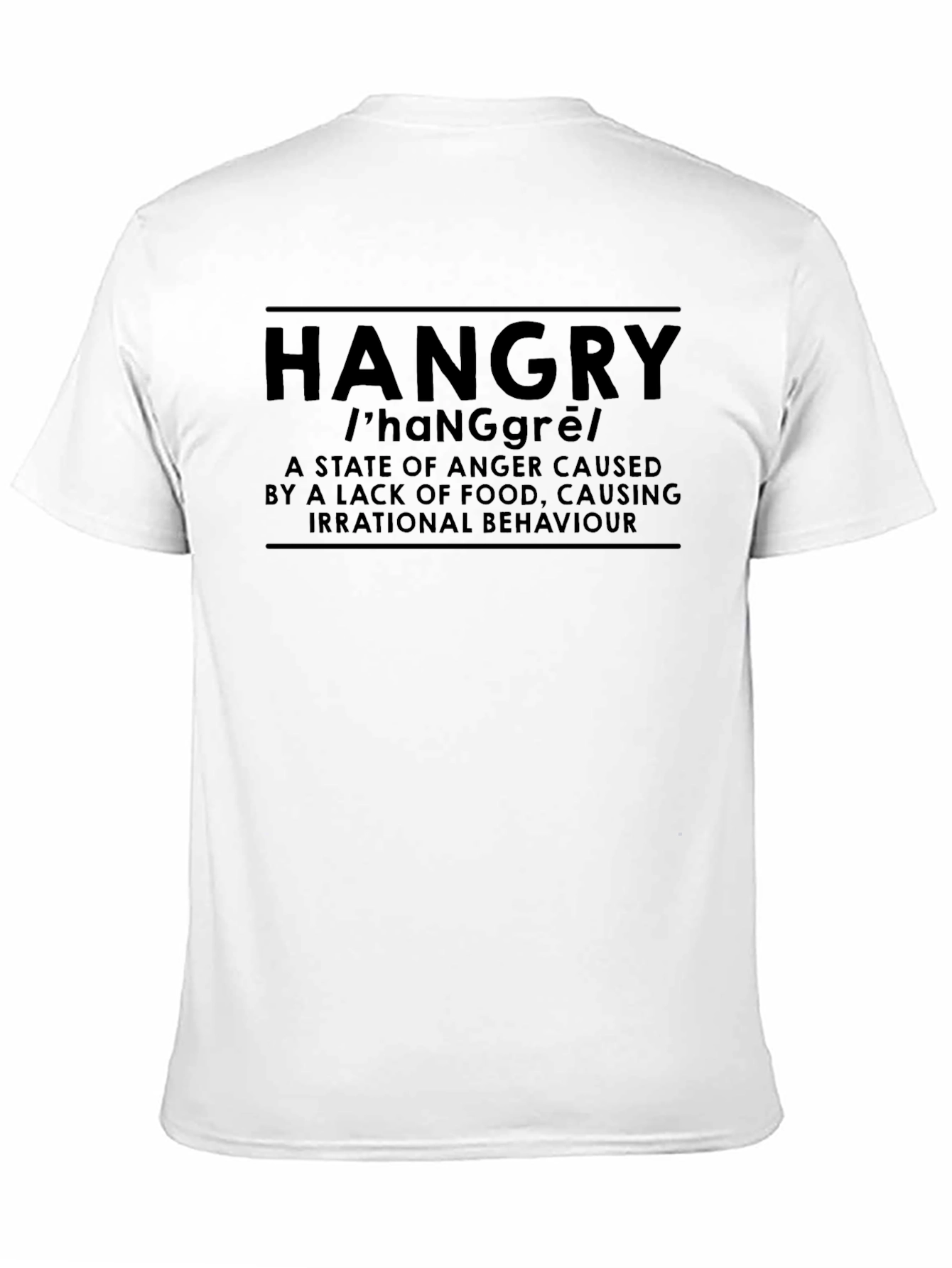 Black Hangry Definition Graphic T-Shirt - Funny Foodie Tee view 11