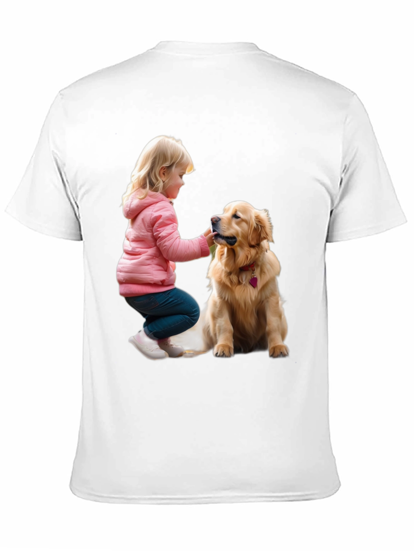 Black Cute Girl and Dog Graphic T-Shirt view 11