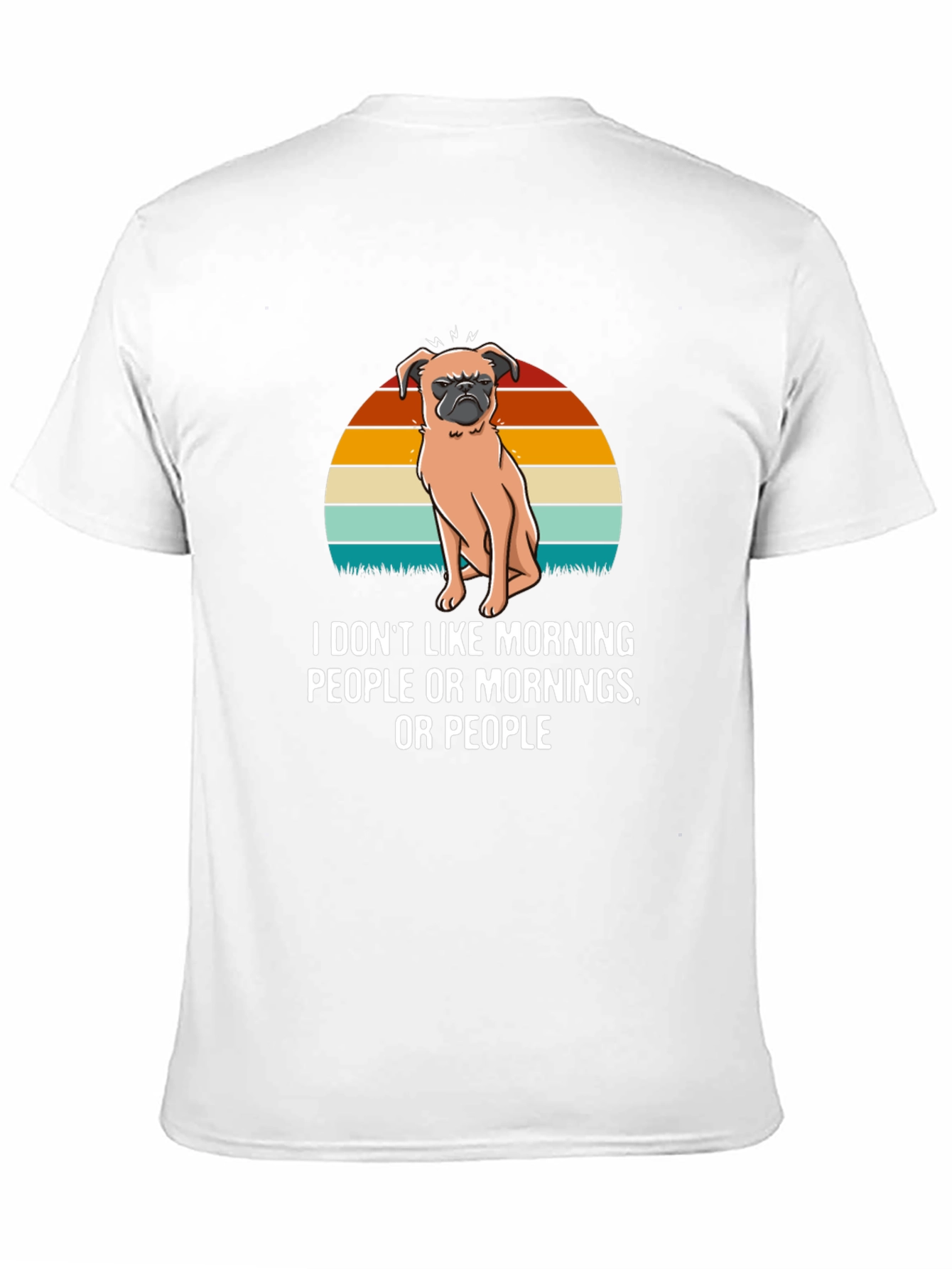 Black Funny Pug T-Shirt - I Don't Like Morning People view 11