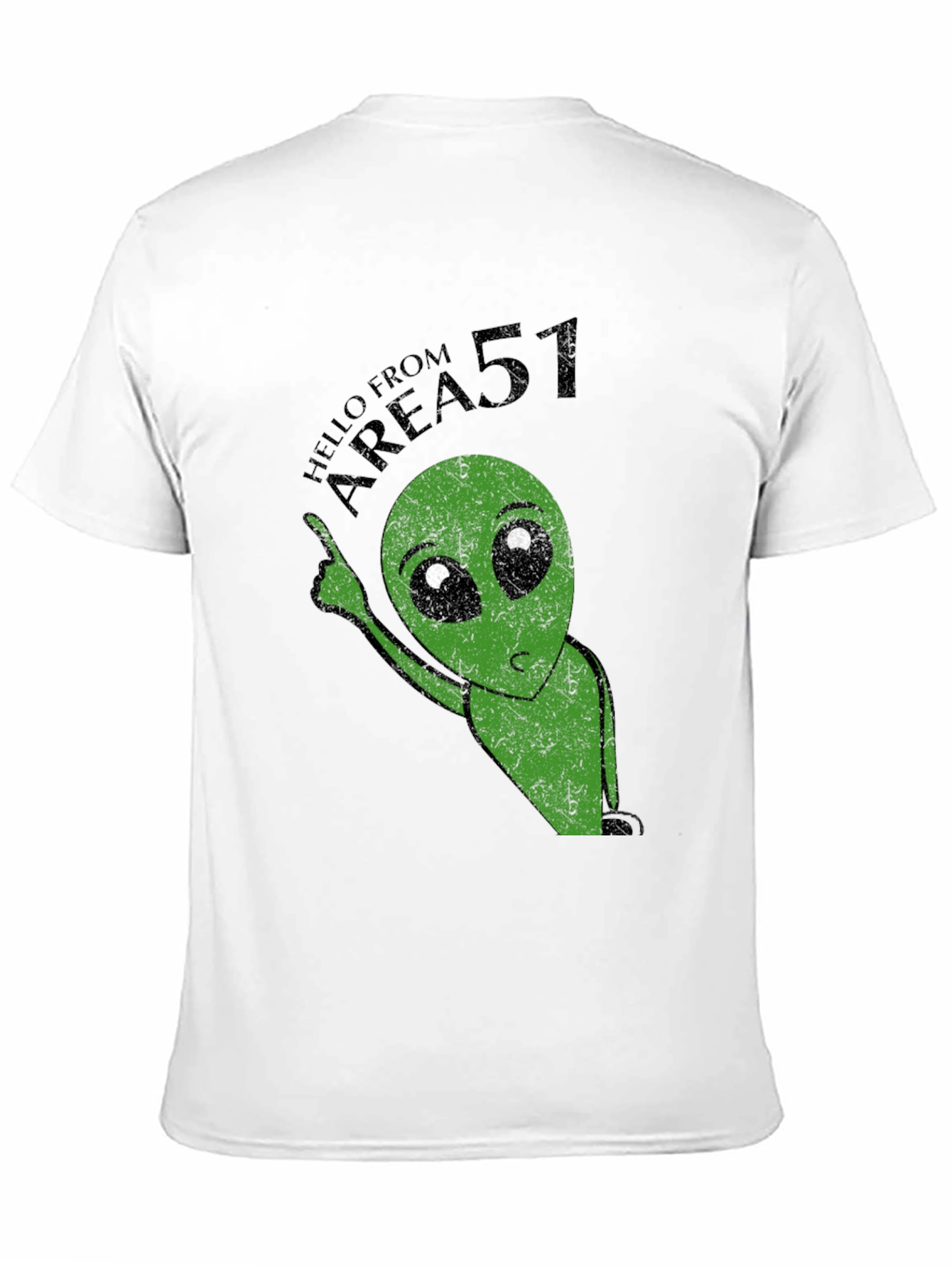 Black Area 51 Alien Graphic Print Black T-Shirt view 11