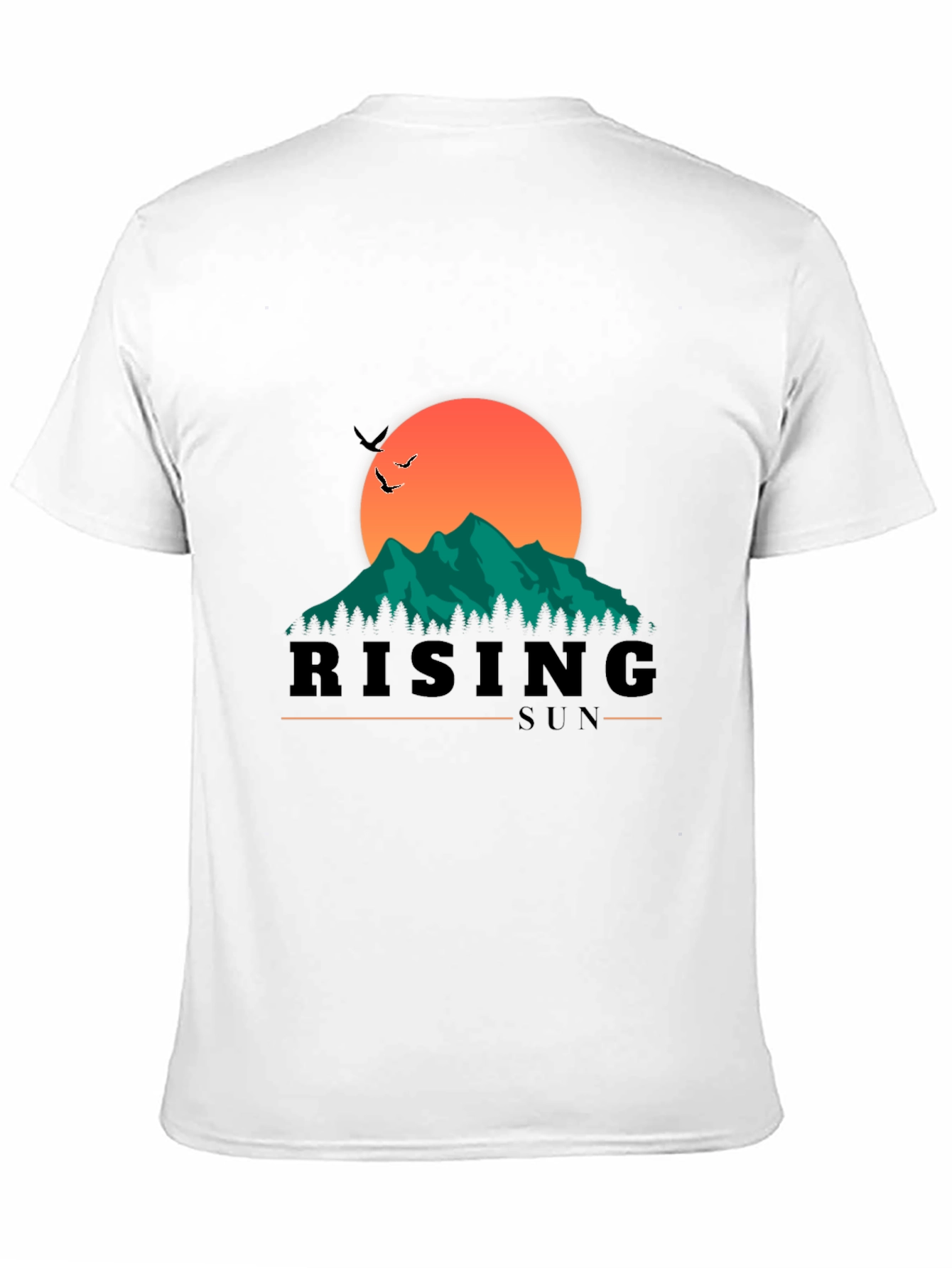 Black Rising Sun Graphic Tee - Nature Inspired Design view 11