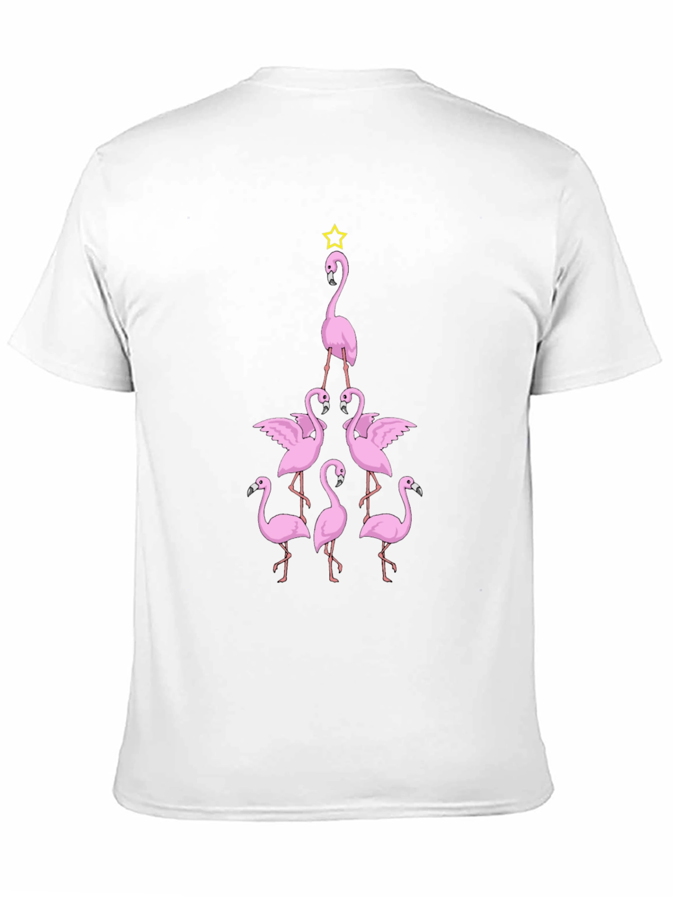 Black Flamingo Christmas Tree Graphic T-Shirt view 11