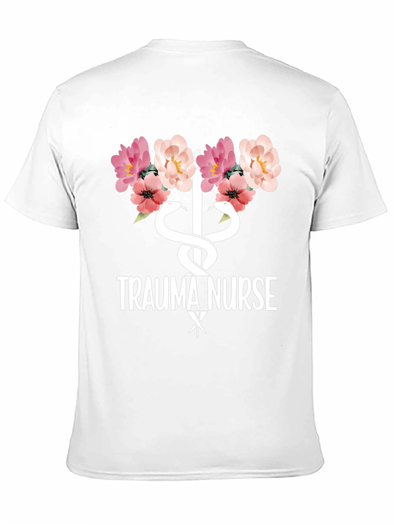 Black Trauma Nurse Floral Graphic Tee - Medical Apparel view 11