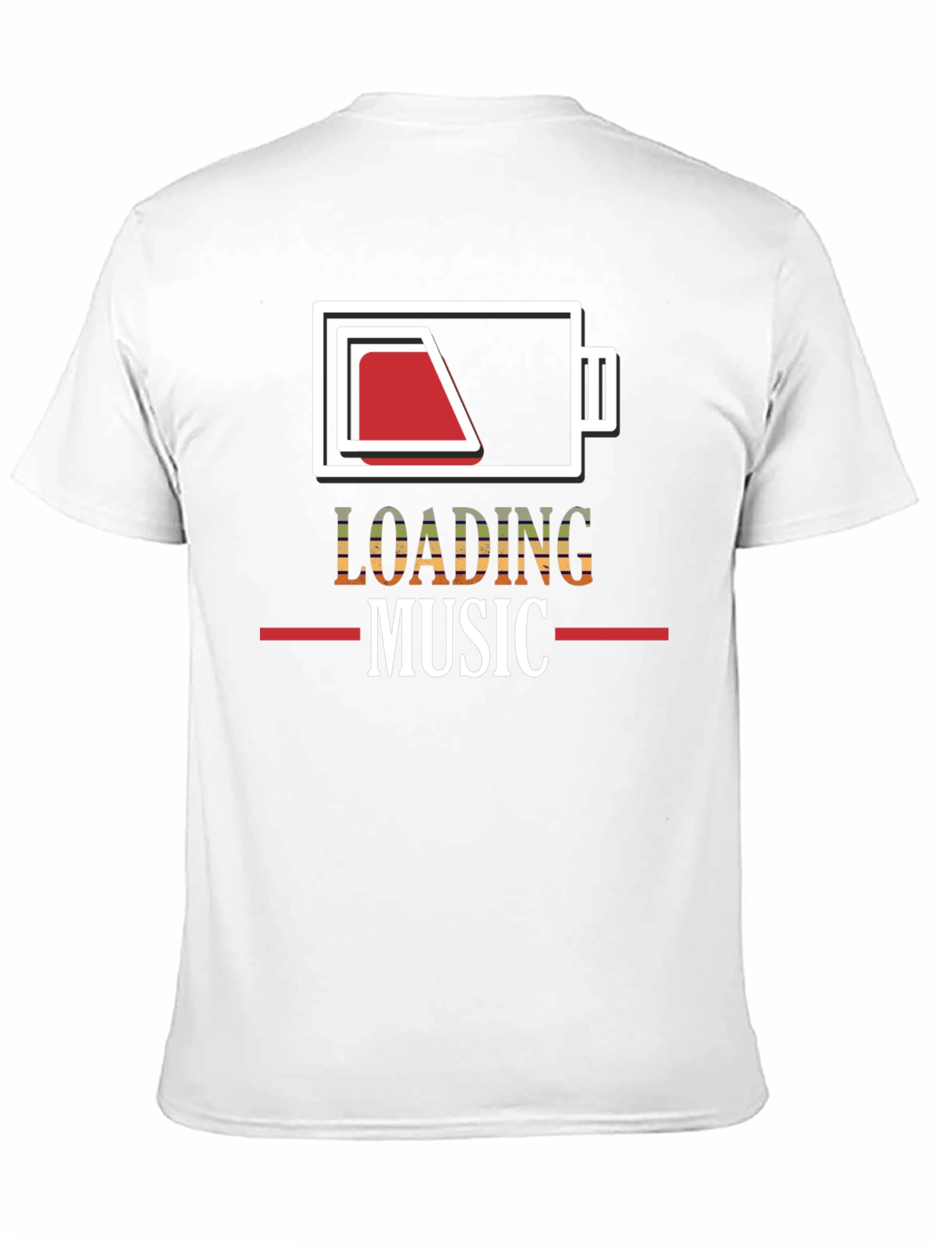 Black Loading Music Battery Graphic T-Shirt view 11