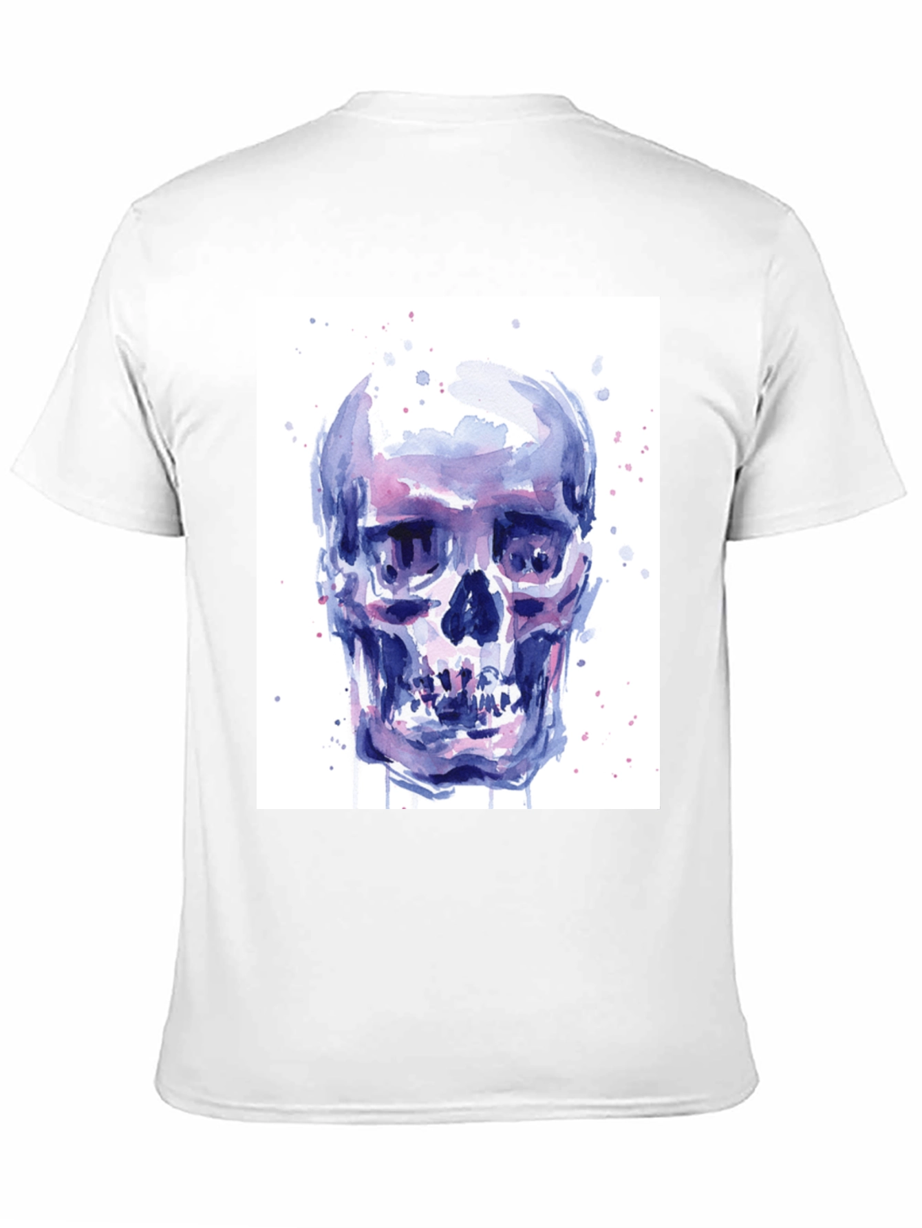 Black Watercolor Skull Graphic Tee - Artistic Print view 11