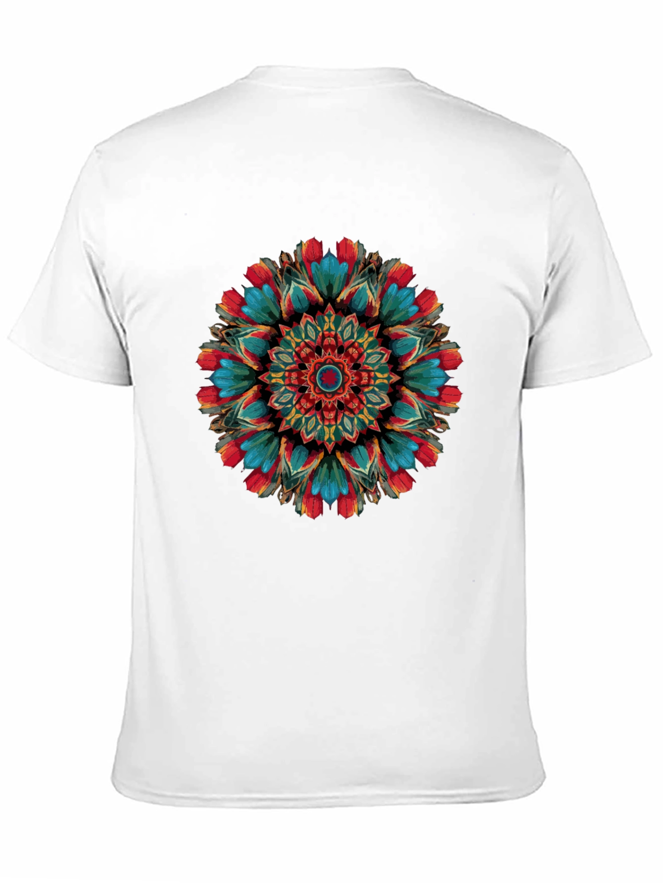 Black Vibrant Mandala Graphic Print Black T-Shirt view 11