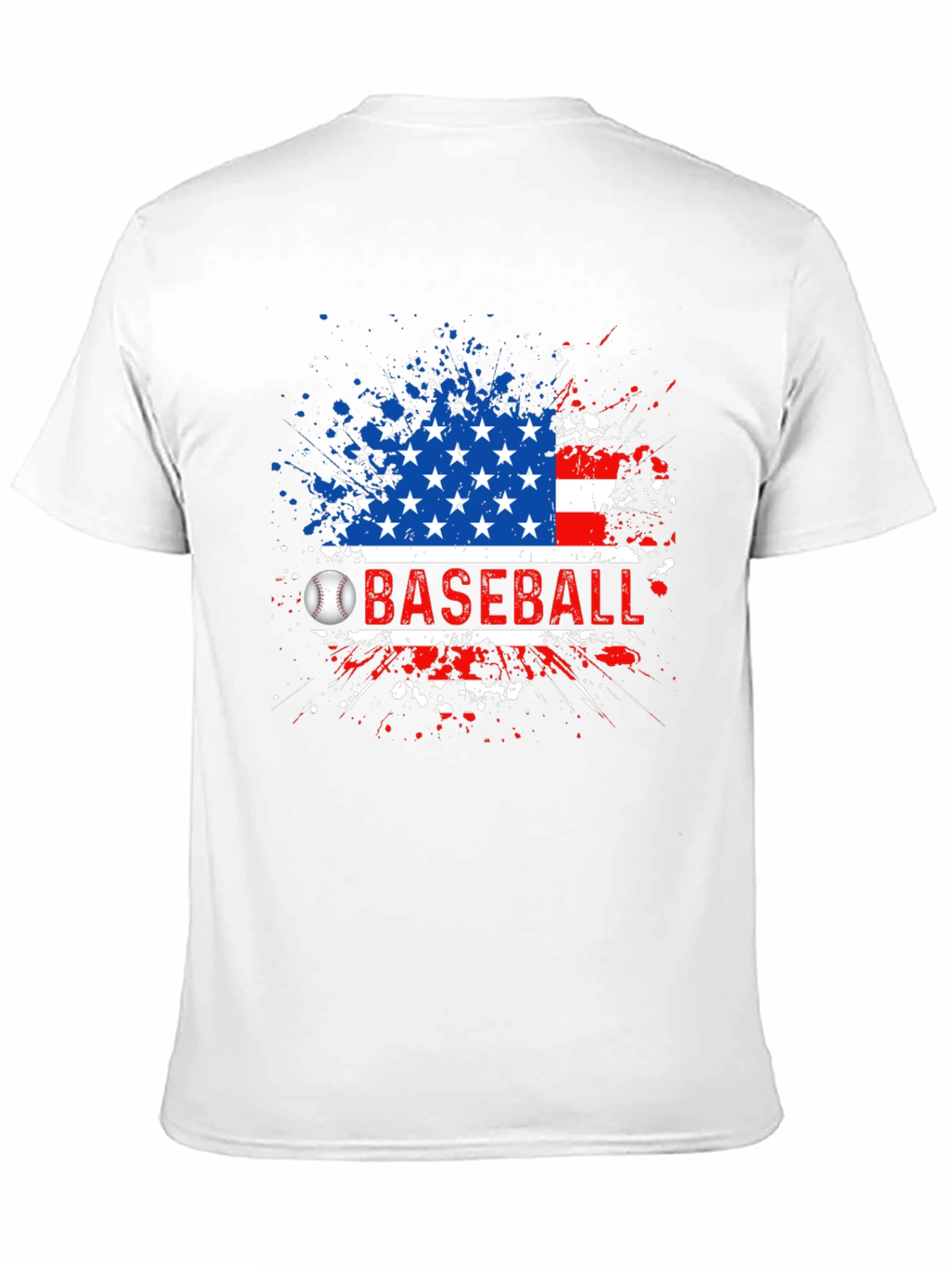 Black Baseball American Flag T-Shirt view 11