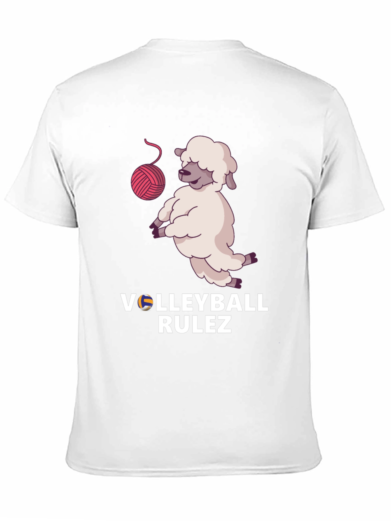 Black Volleyball Rulez! Sheep T-Shirt view 11