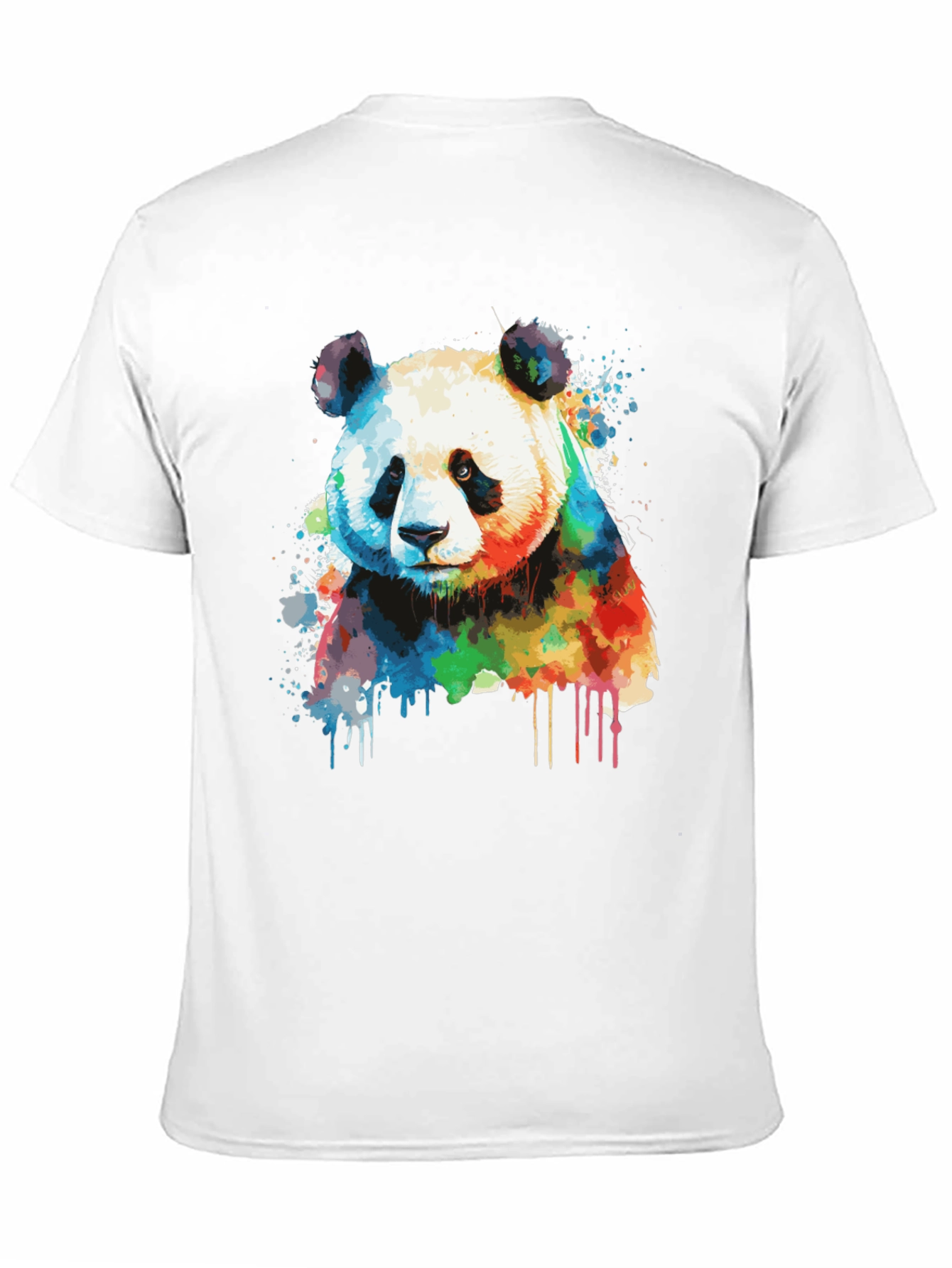 Black Watercolor Panda Bear T-Shirt - Unique Graphic Tee view 11