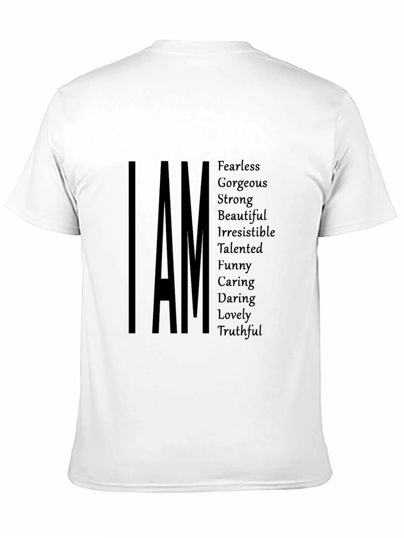 Black I AM Positive Affirmation T-Shirt - Black view 11
