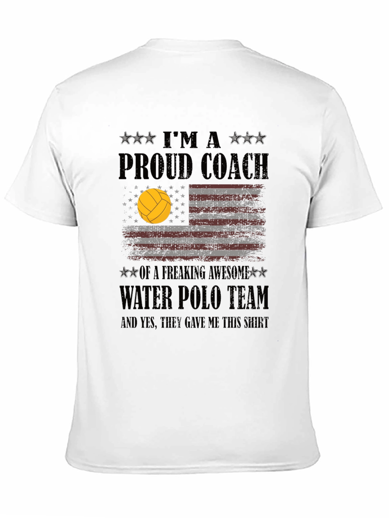 Black Proud Water Polo Coach Graphic T-Shirt view 11