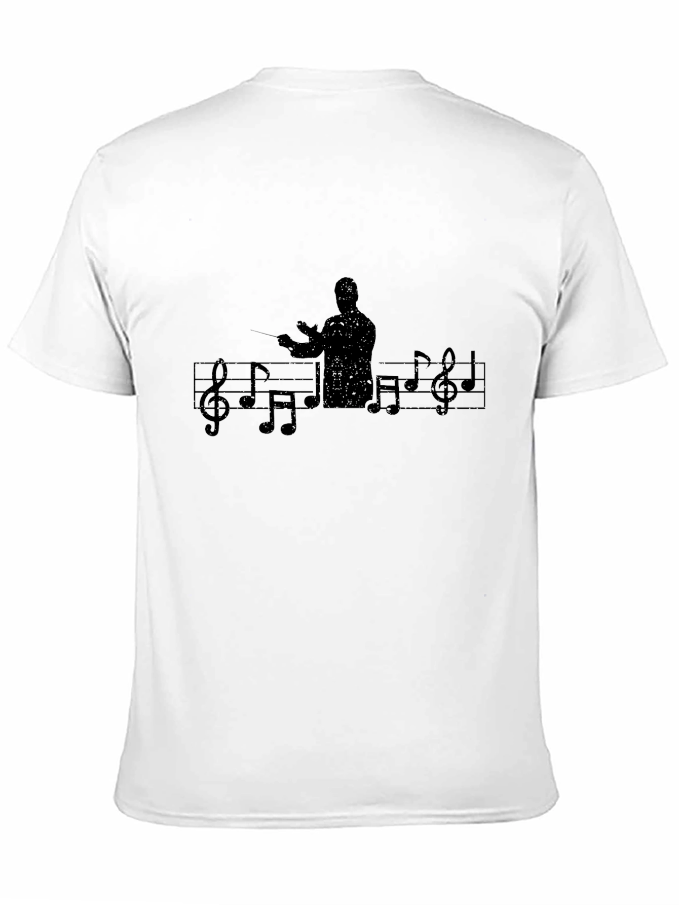 Black Conductor Music Notes Graphic T-Shirt - Black view 11