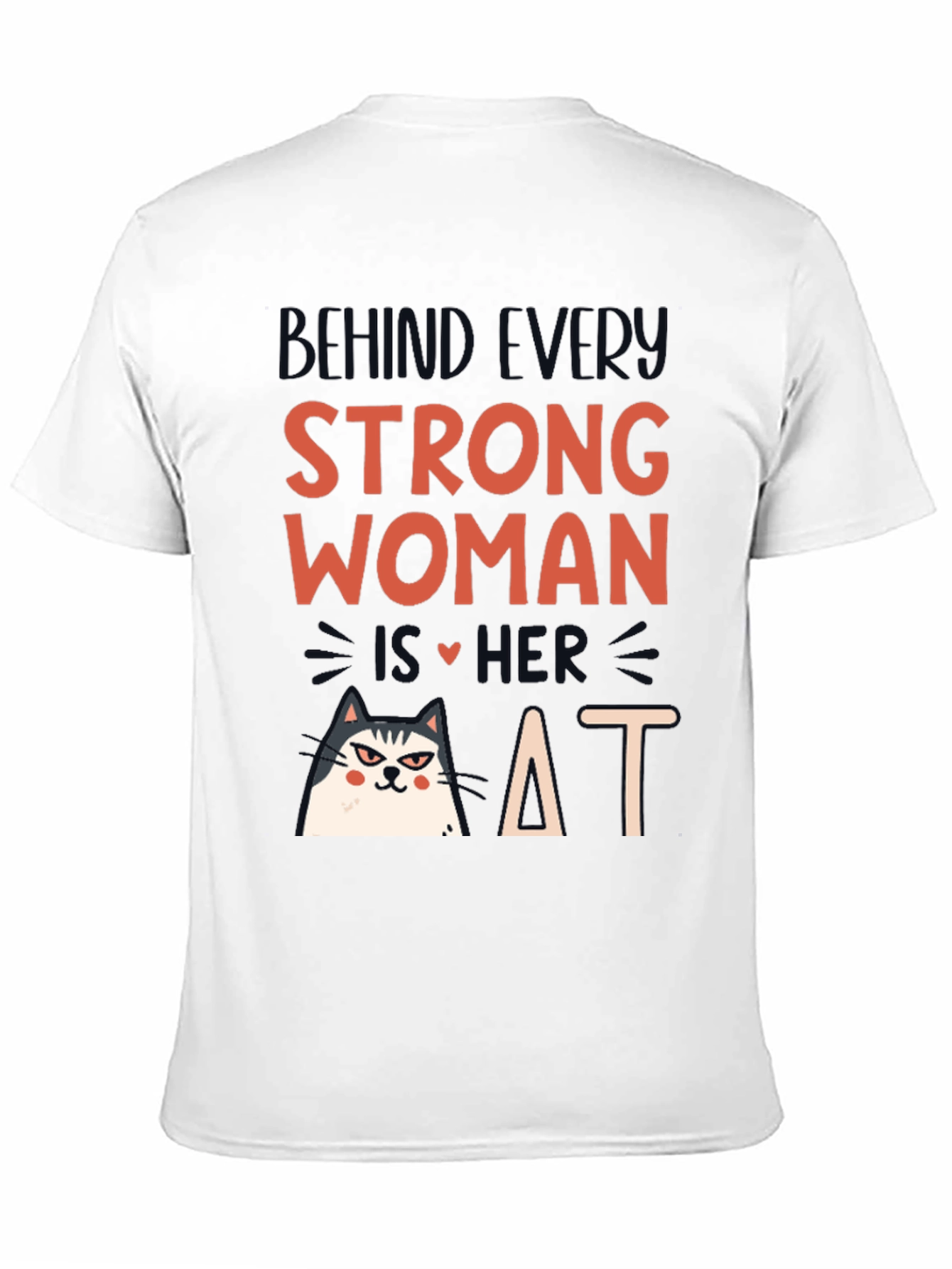 Black Strong Woman Cat T-Shirt view 11