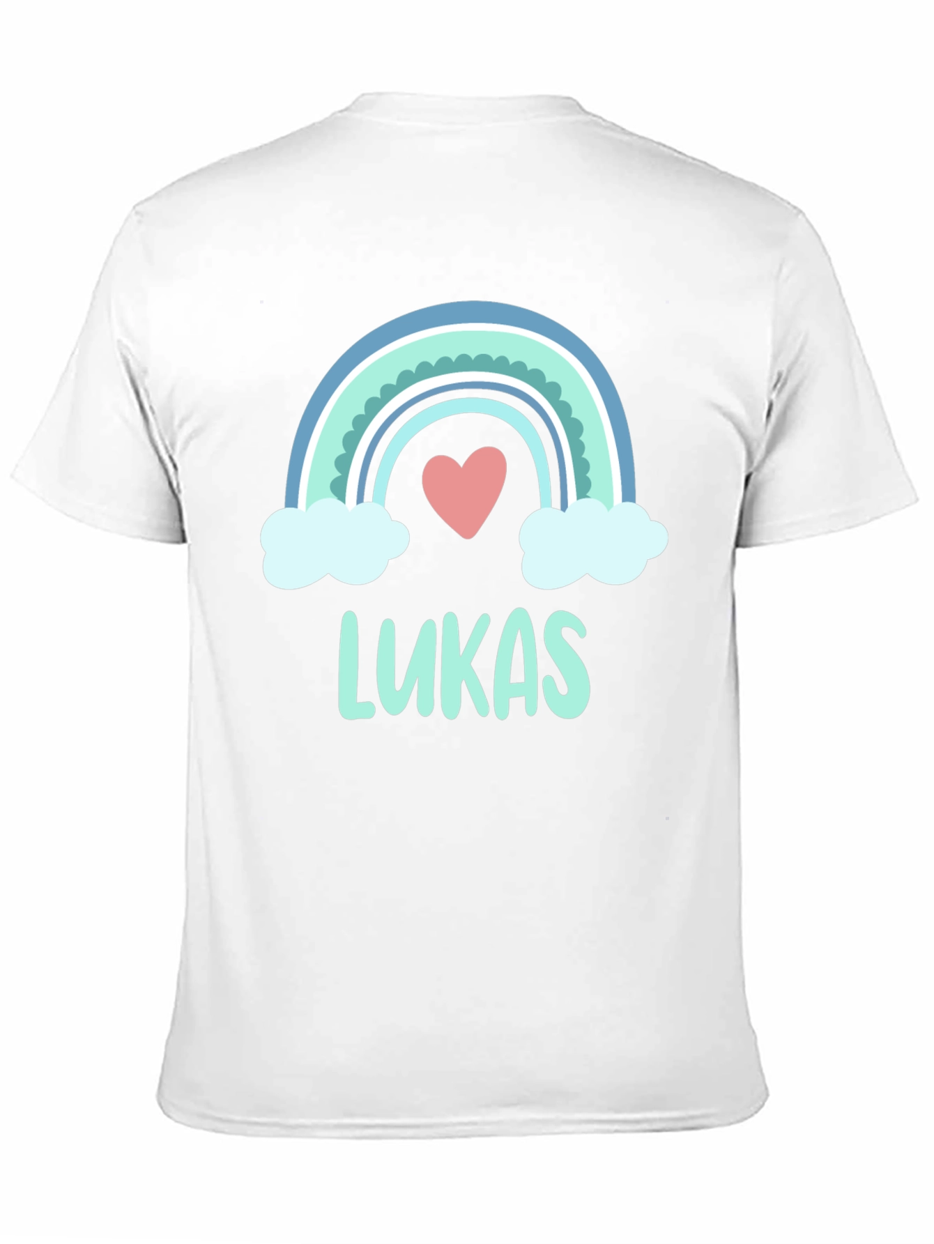 Black Lukas Rainbow Heart Custom T-Shirt view 11