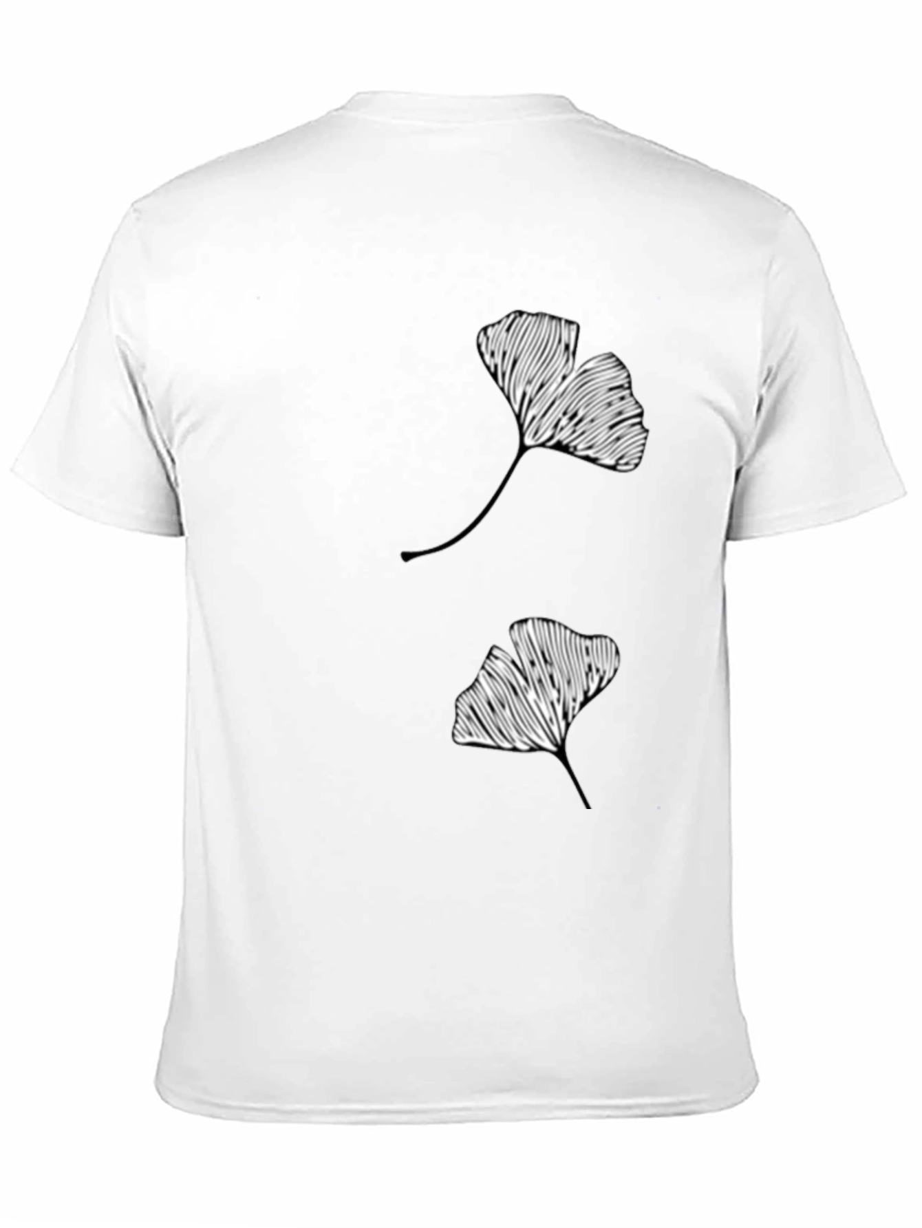 Black Black Ginkgo Leaf Graphic T-Shirt view 11