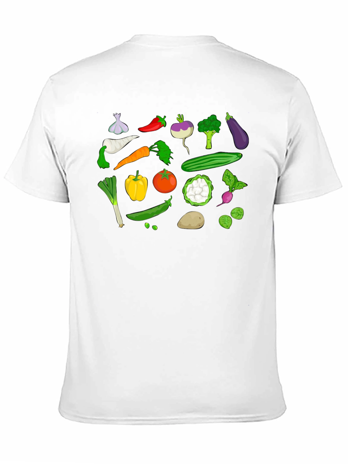 Black Vegetable Print Black T-Shirt view 11