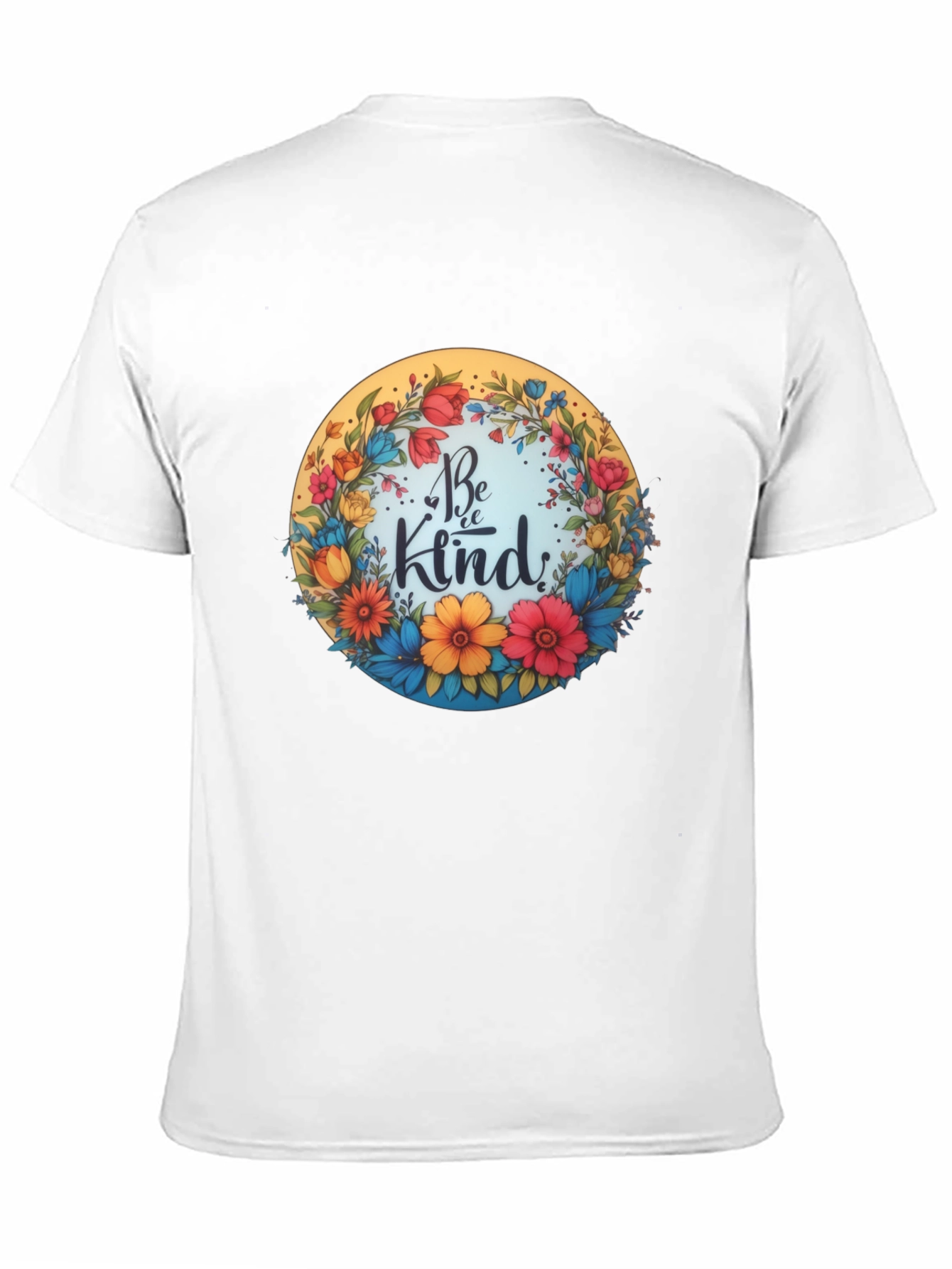 Black Be Kind Floral Wreath Graphic Tee - Black view 11