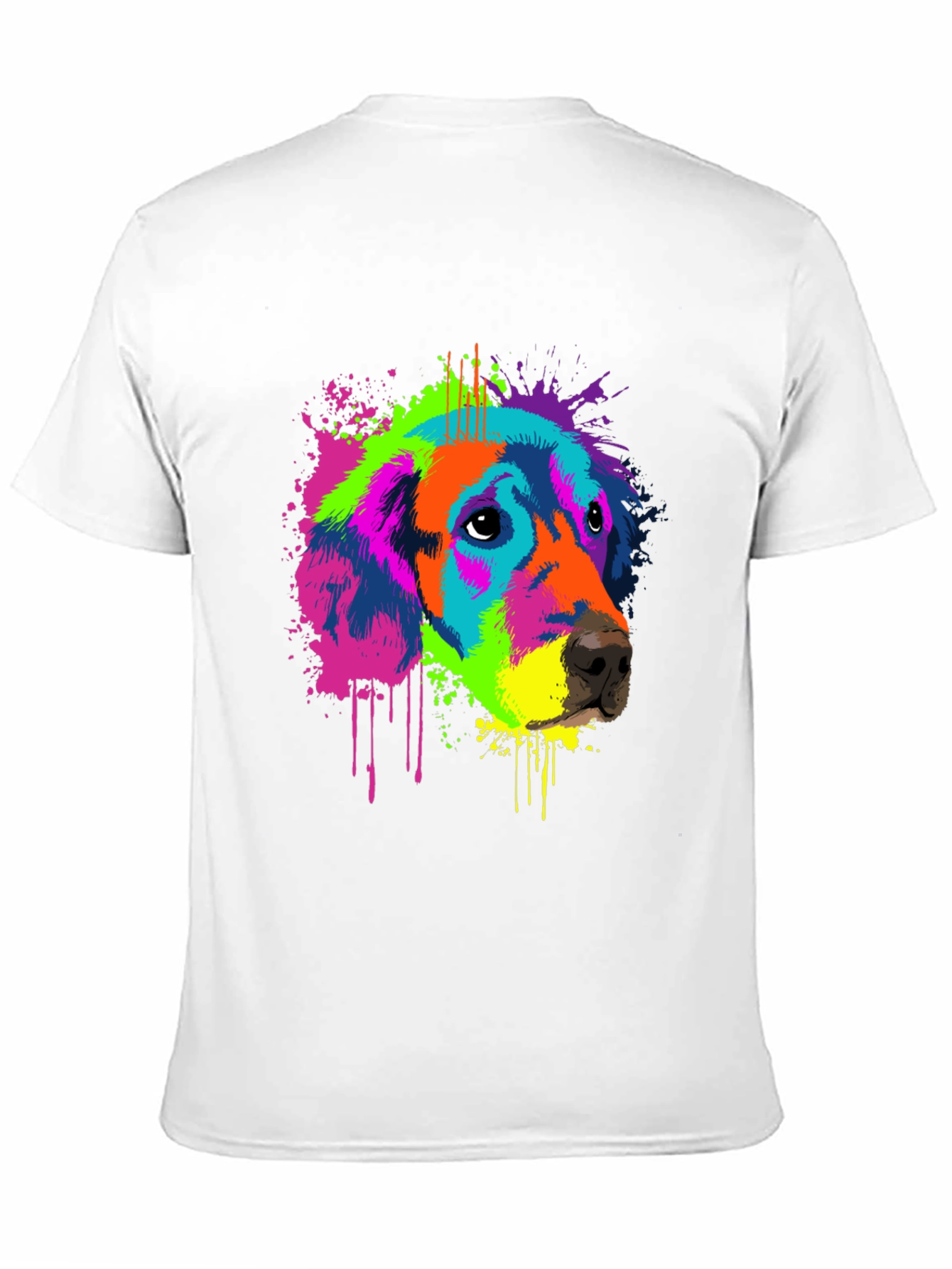 Black Vibrant Dog Graphic Tee - Men's Black T-Shirt view 11
