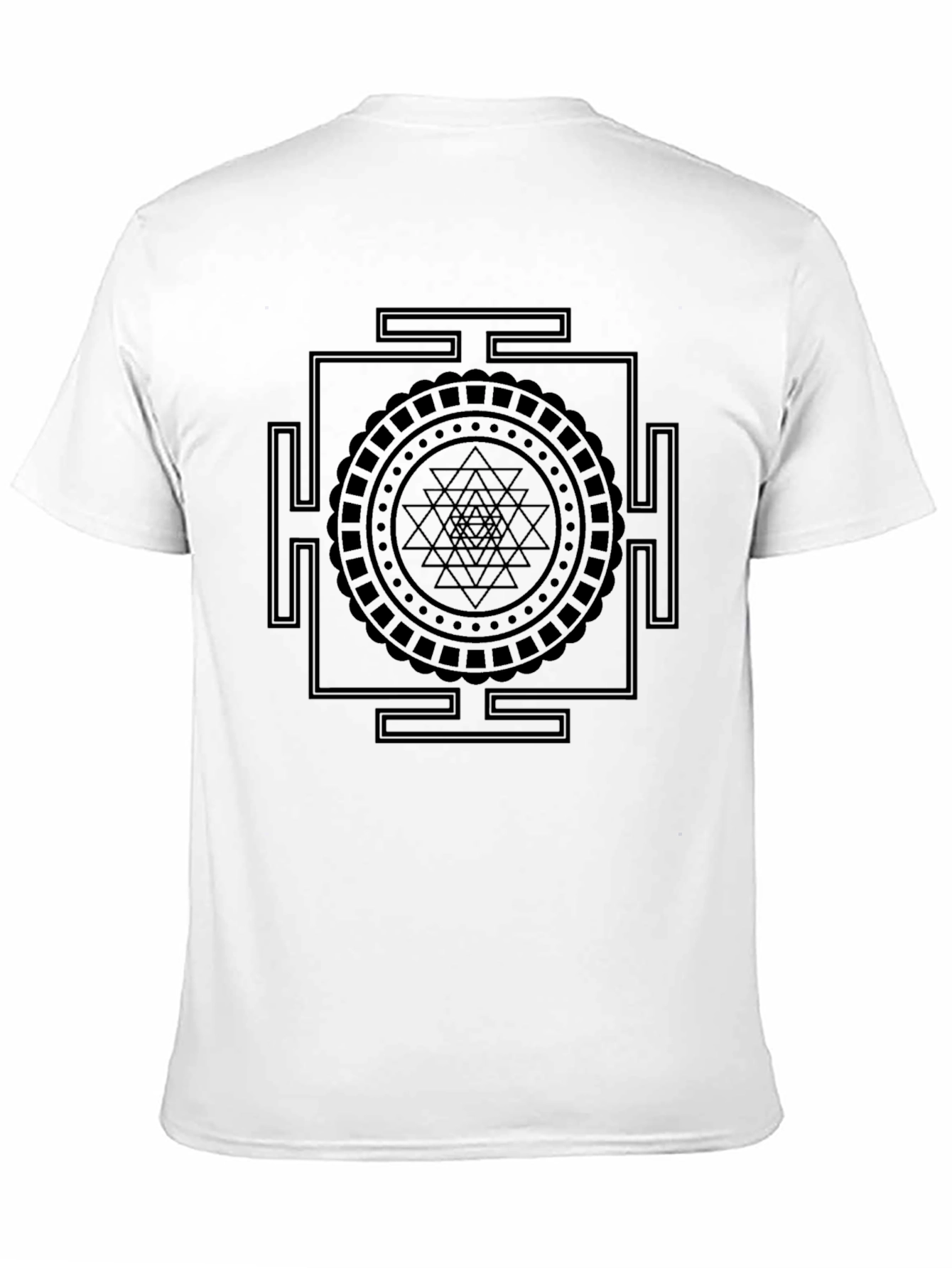 Black Geometric Design Black T-Shirt view 11