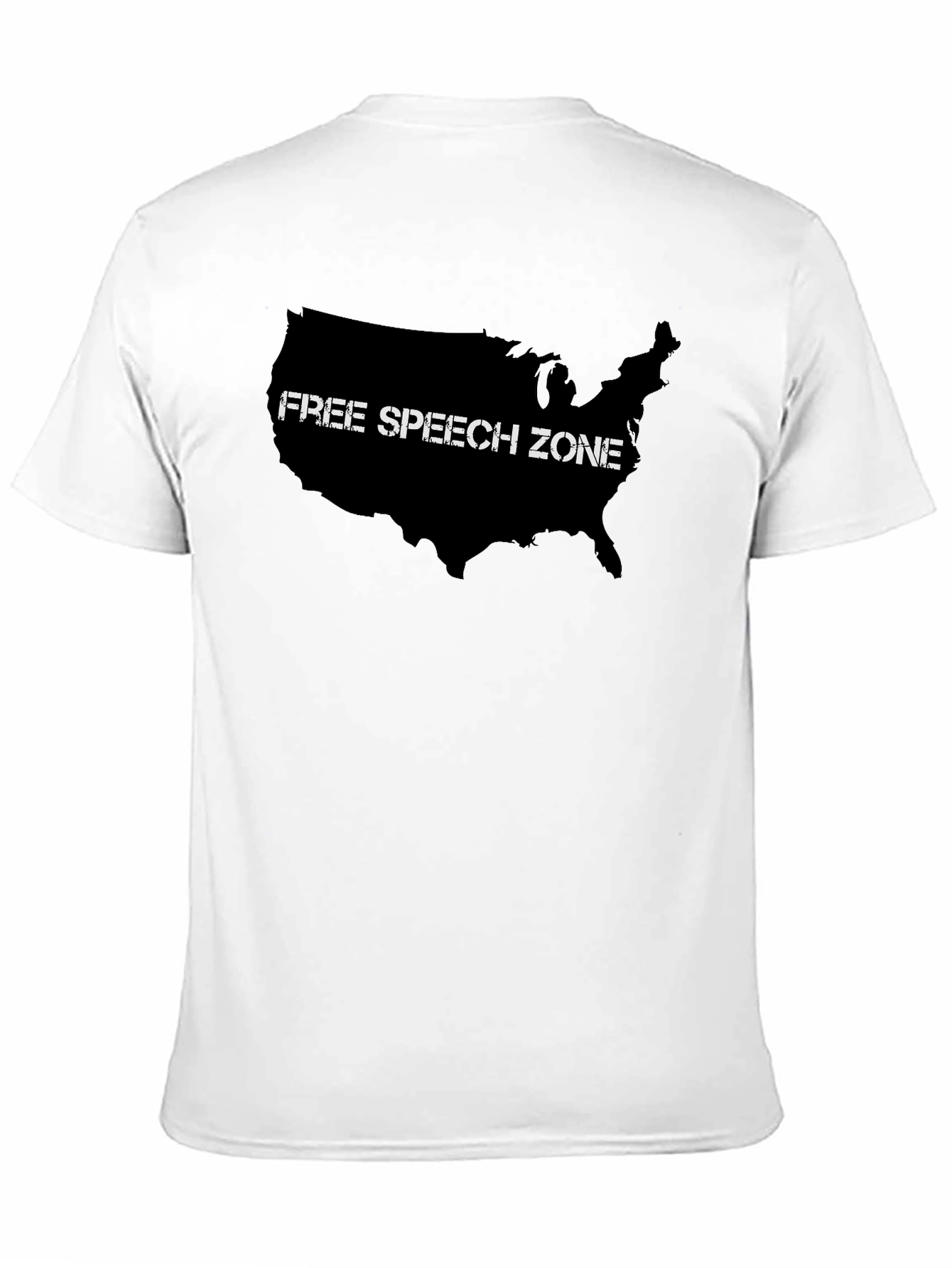 Black Free Speech Zone USA Map T-Shirt view 11