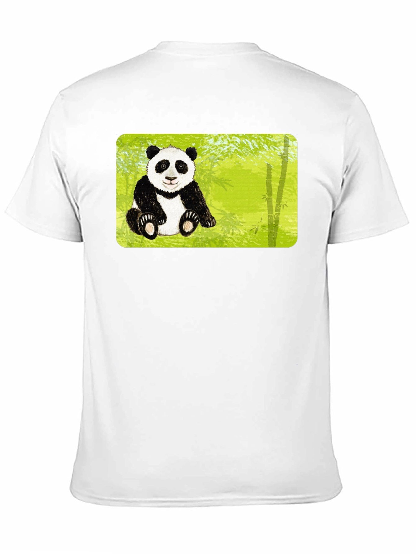 Black Cute Panda Bear Bamboo Forest Black T-Shirt view 11