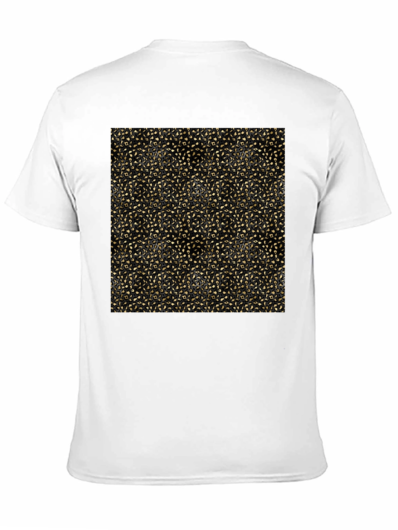 Black Elegant Gold Pattern Black T-Shirt view 11