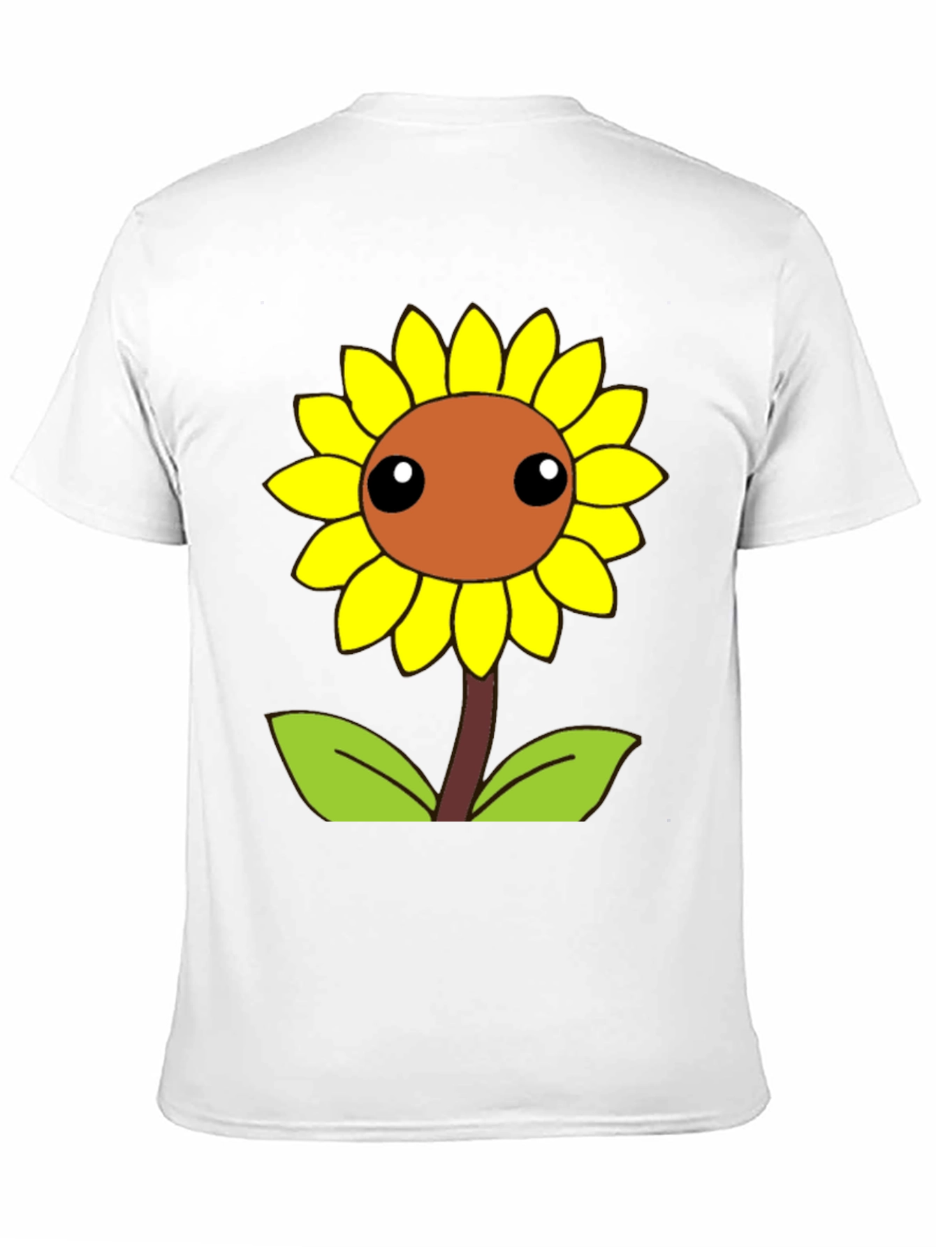 Black Cute Cartoon Sunflower Graphic Black T-Shirt view 11