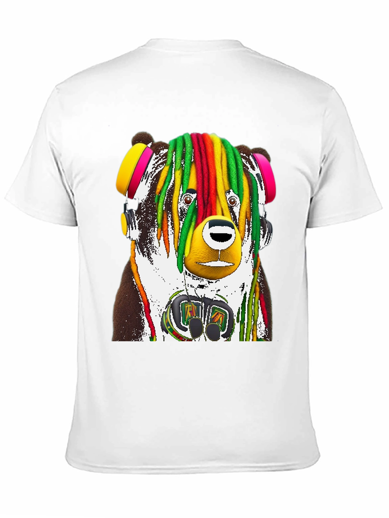 Black Rasta Bear Graphic Tee - Unique Design view 11