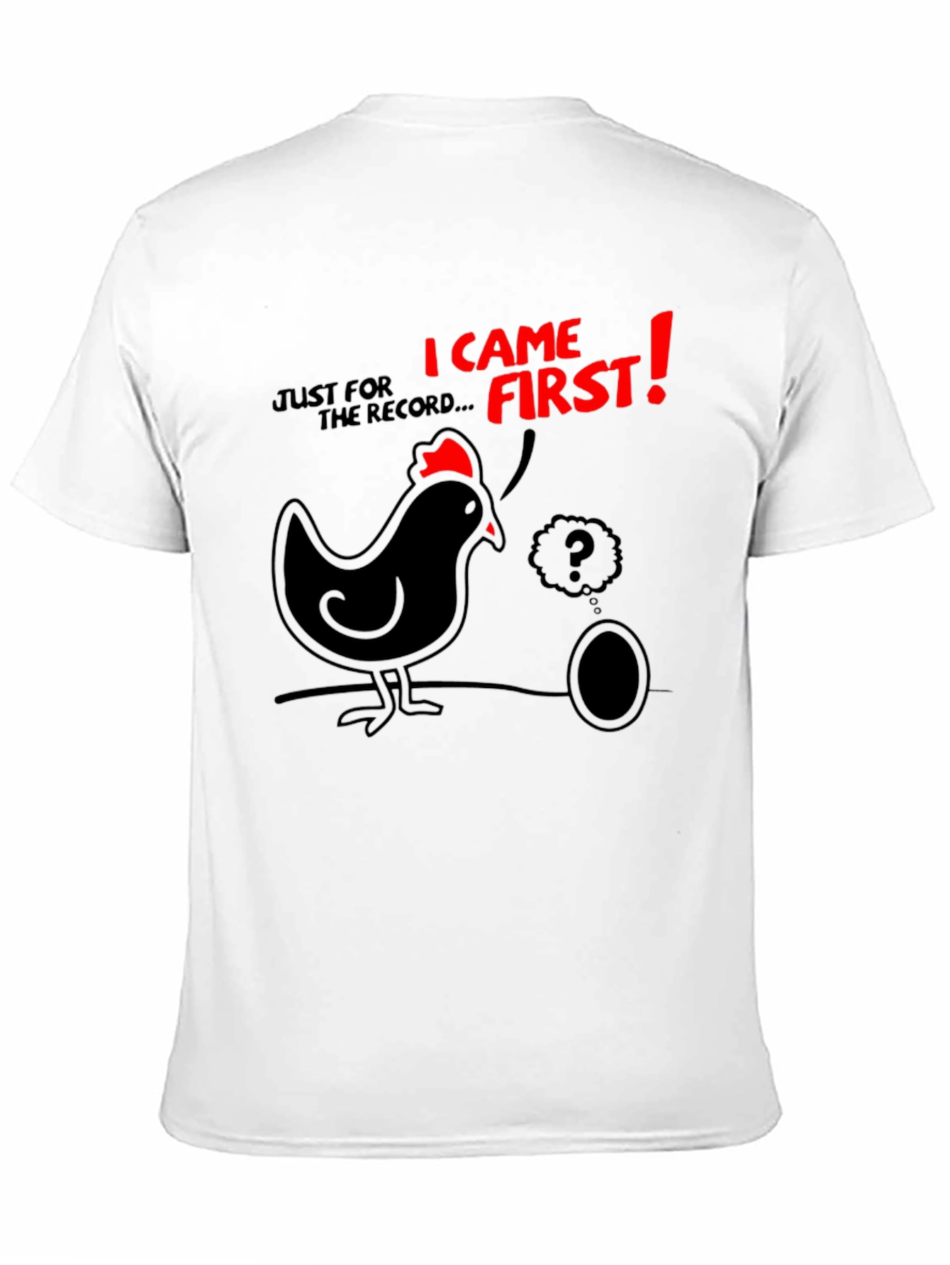 Black Funny Chicken & Egg T-Shirt - Who Came First? view 11