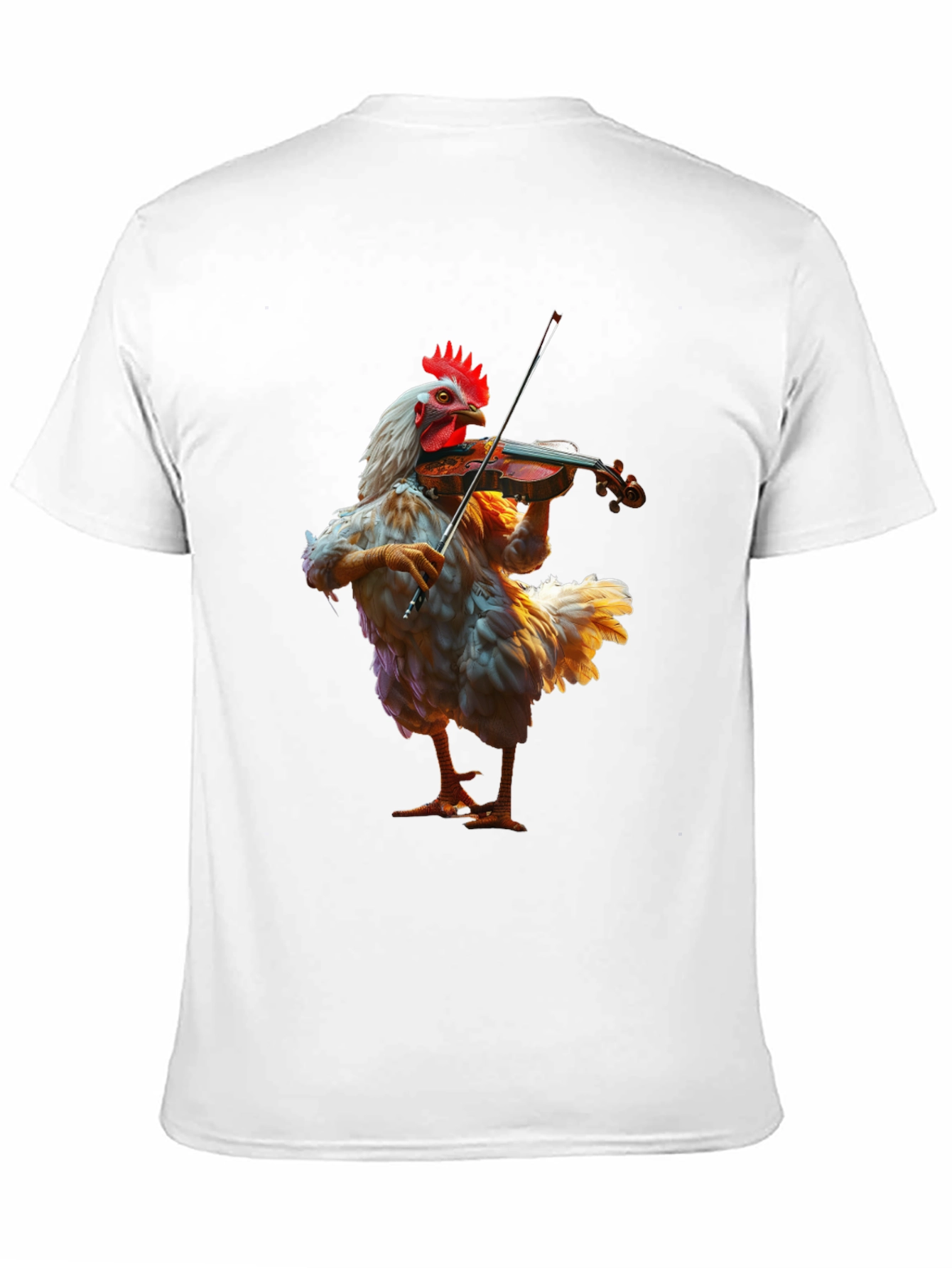Black Chicken Playing Violin T-Shirt view 11