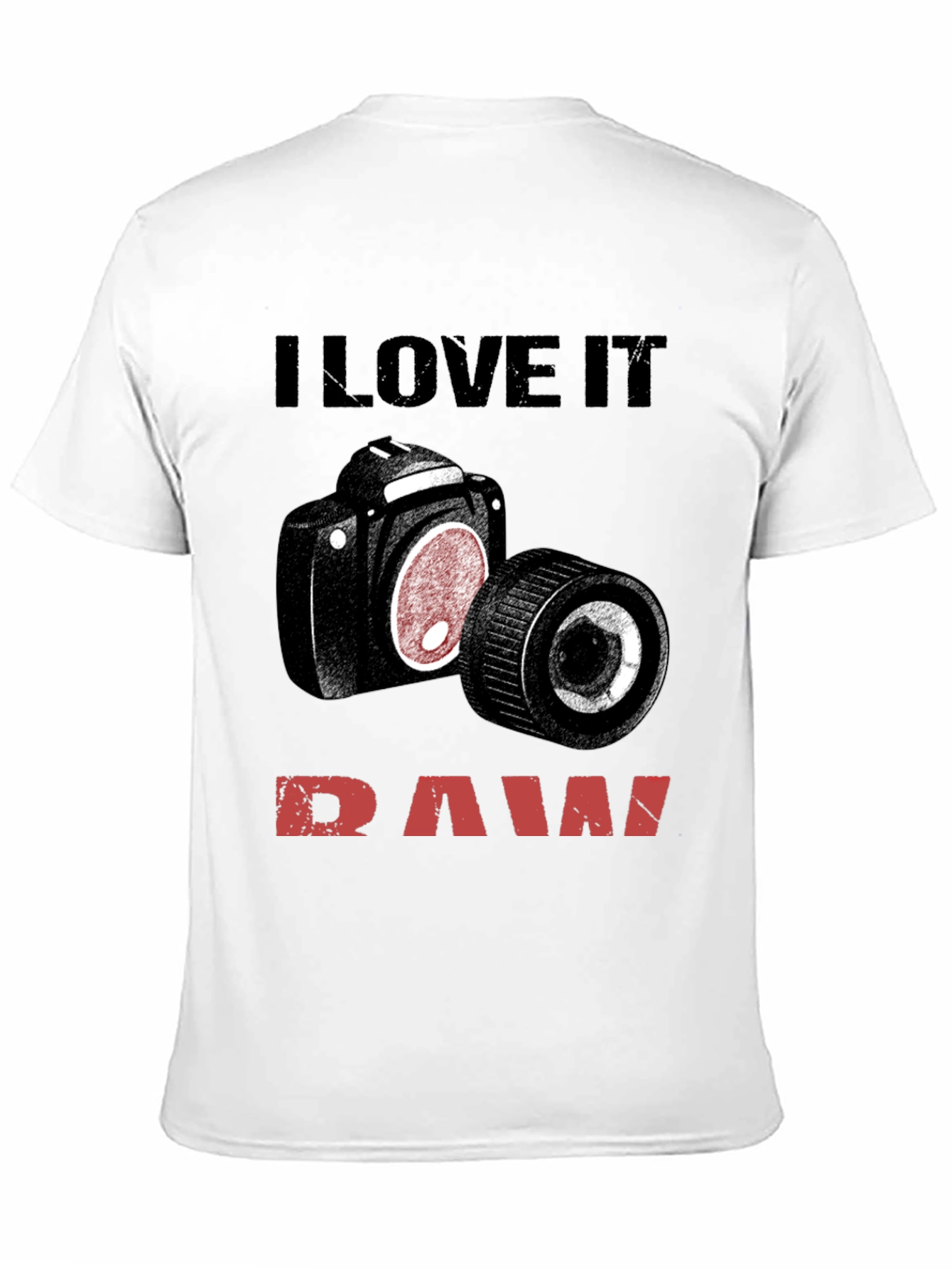 Black I Love It Raw Camera T-Shirt view 11