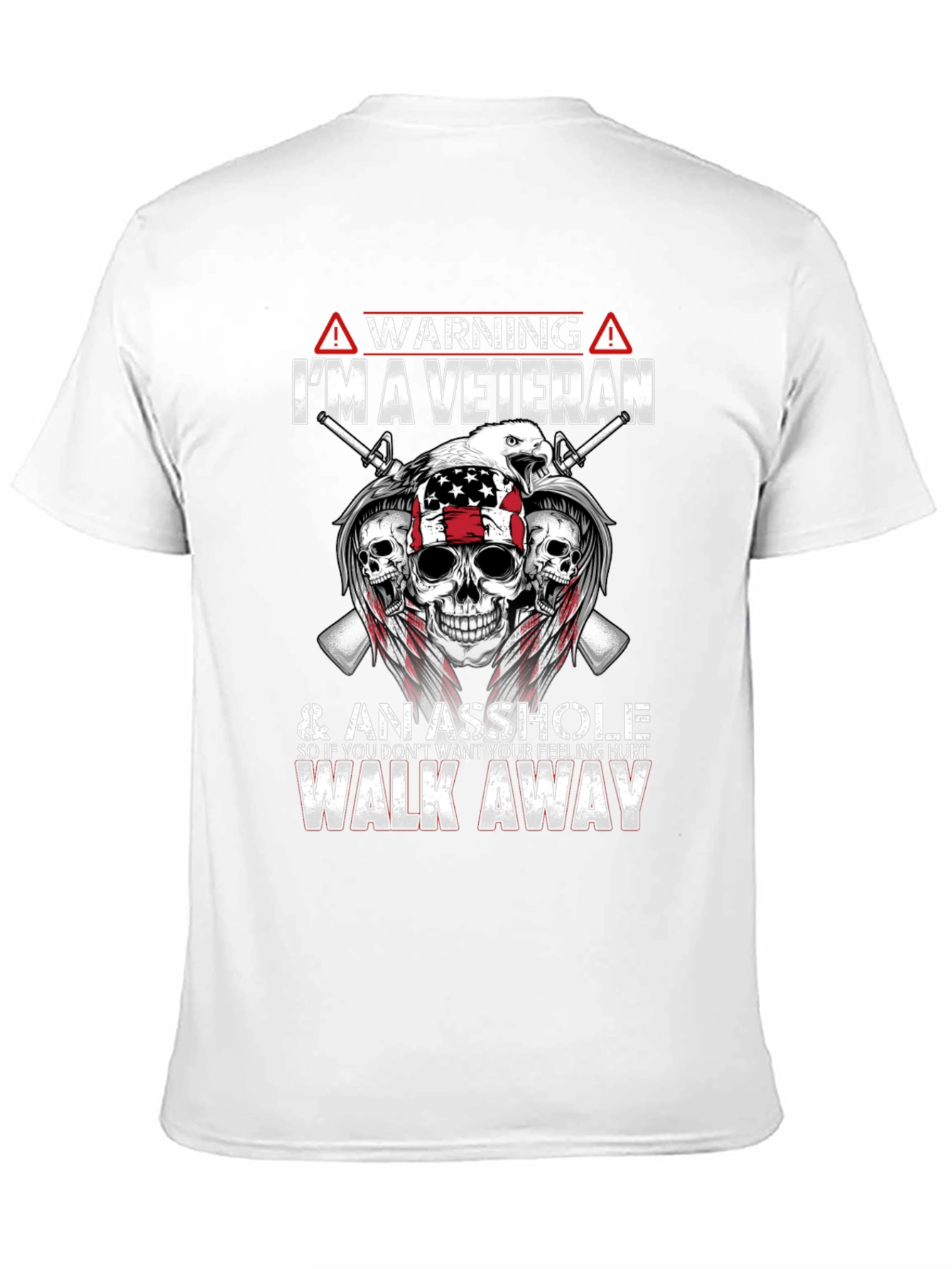Black Warning Veteran Graphic Tee - Black view 11